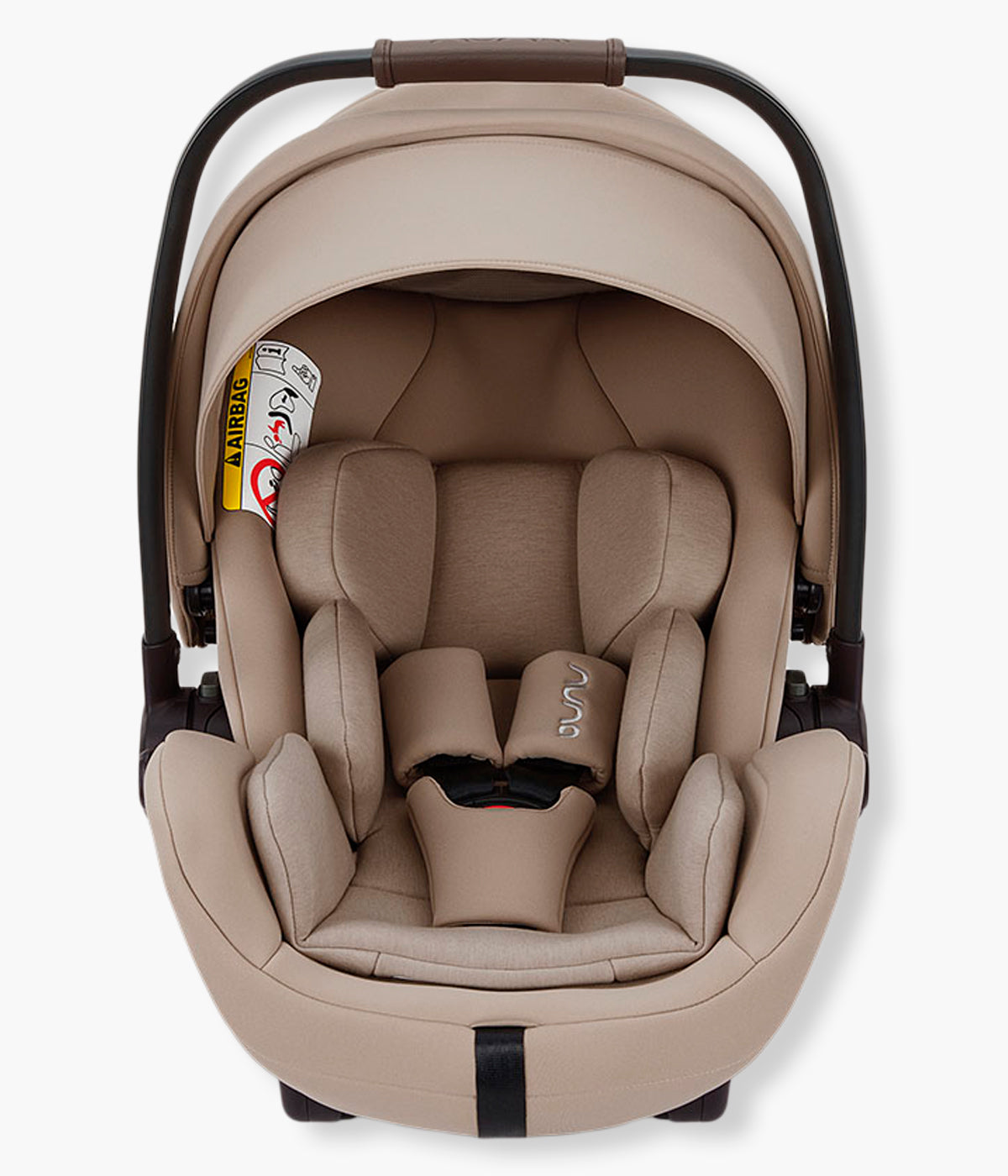 Vista frontal da babycoque para bebé Arra flex da marca Nuna na cor Chateau. Premium babycoque i-Size leve e reclinável, adequada desde o nascimento até aos 87cm.