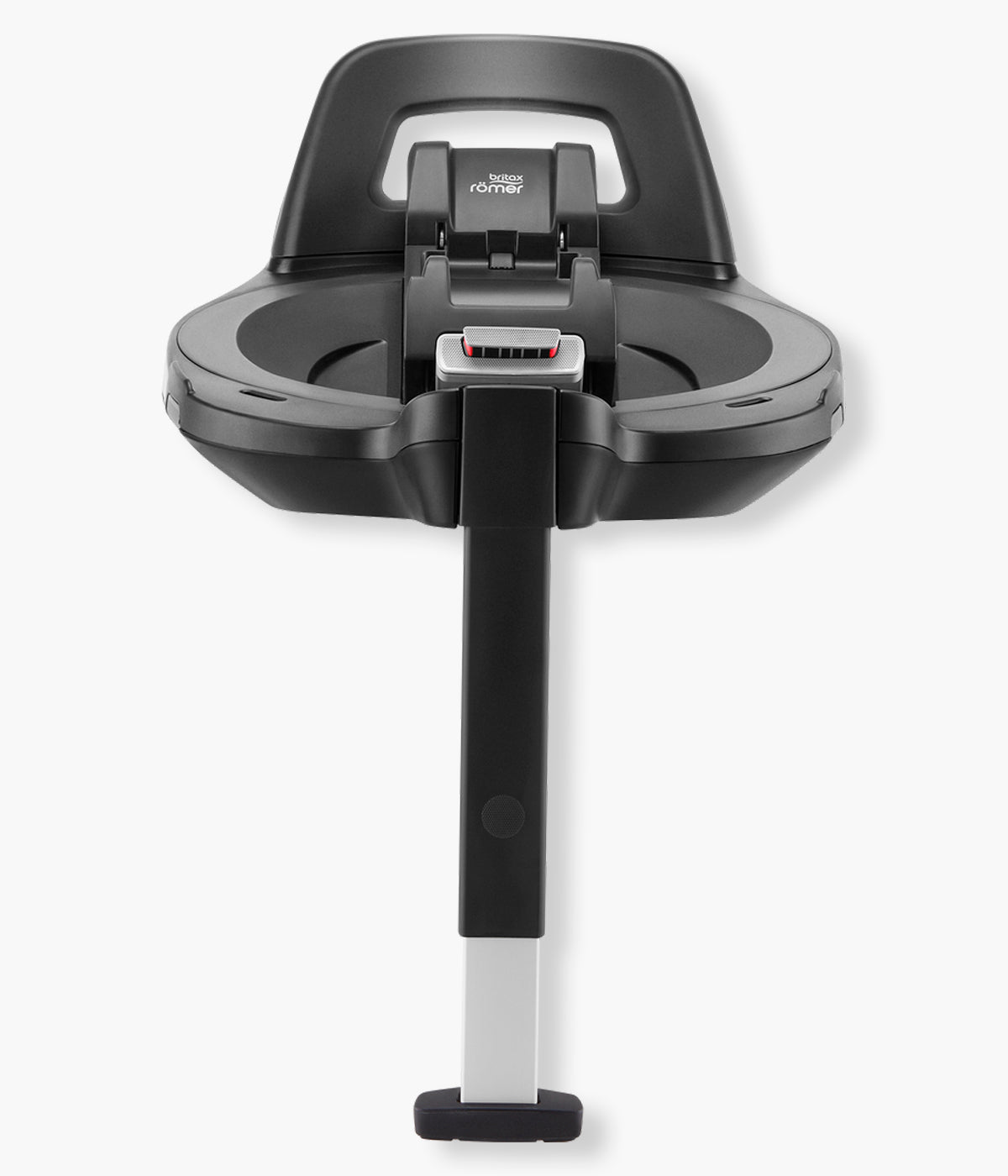 Vista frontal da base ISOFIX i-Size Vario Base 5Z da Britax Römer. Desenvolvida para acompanhar diferentes fases do crescimento, esta Base Isofix permite começar com um babycoque compatível e posteriormente instalar a cadeira DUALFIX 5Z na mesma base.