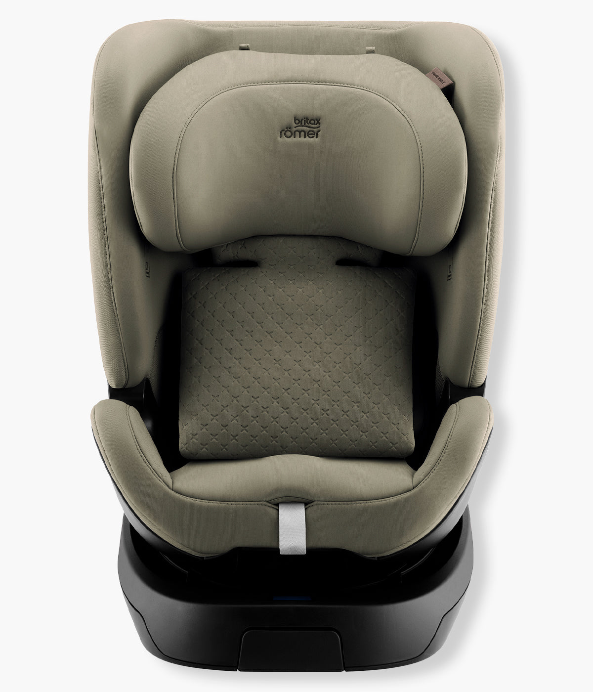 Vista frontal da cadeira auto evolutiva Swivel-Grow Max Air Lux da Britax Römer na cor Urban Olive.