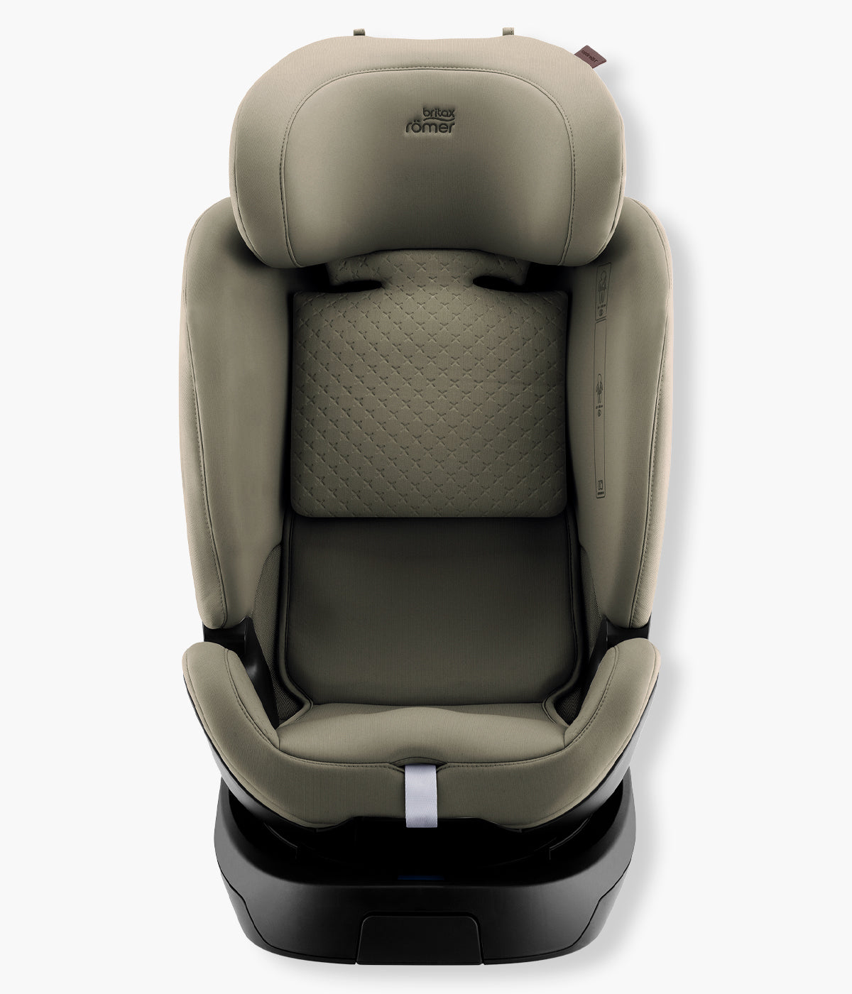 Vista frontal da cadeira auto evolutiva Swivel-Grow Max Air Lux da Britax Römer na cor Urban Olive.