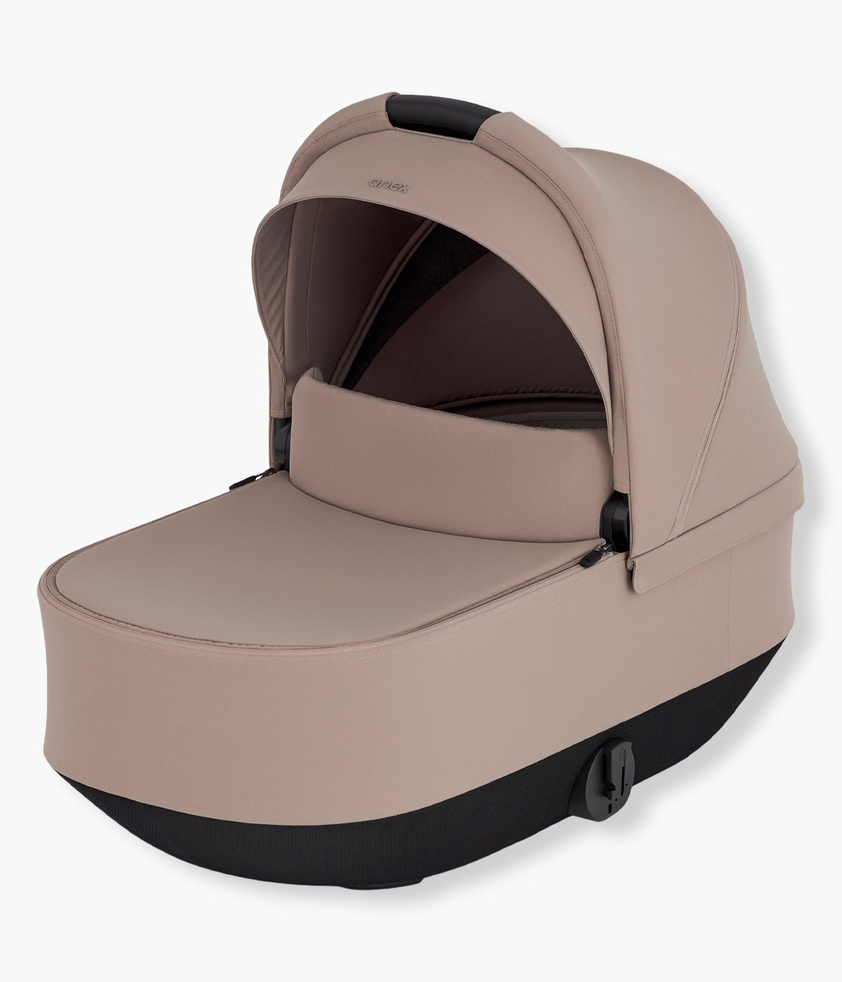 Vista lateral da alcofa para carrinho de passeio modular Modu da marca Anex na cor Rooty.