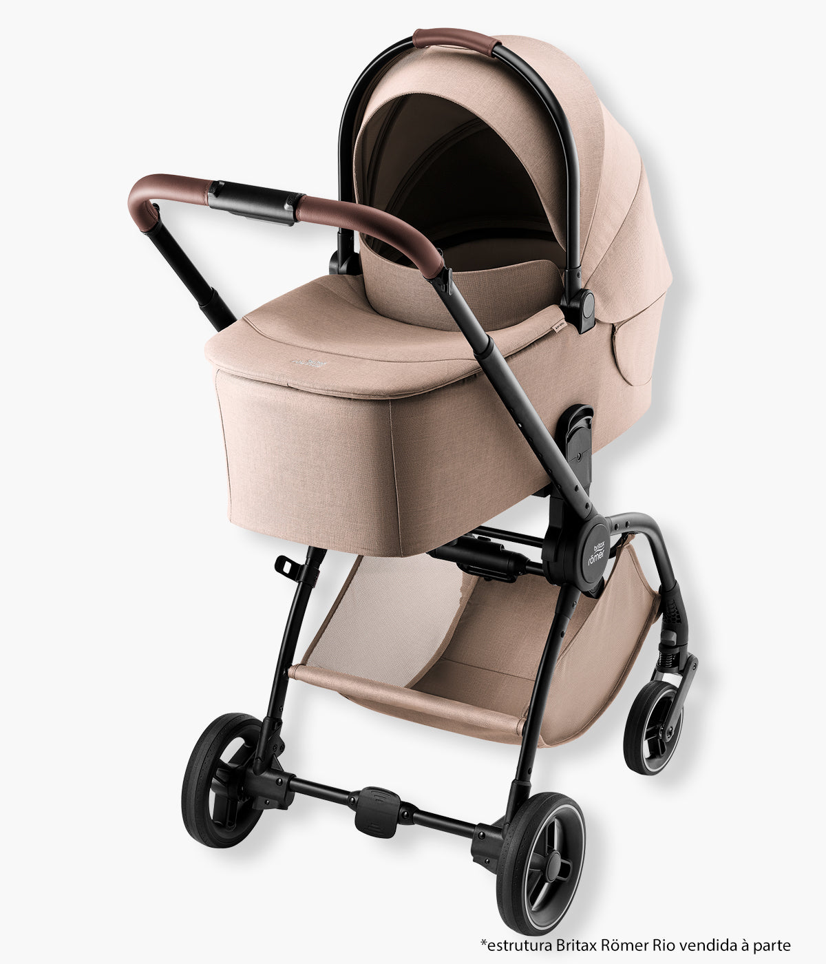 Vista frontal da alcofa para carrinho de passeio Rio Style da marca Britax Römer na cor Teak.