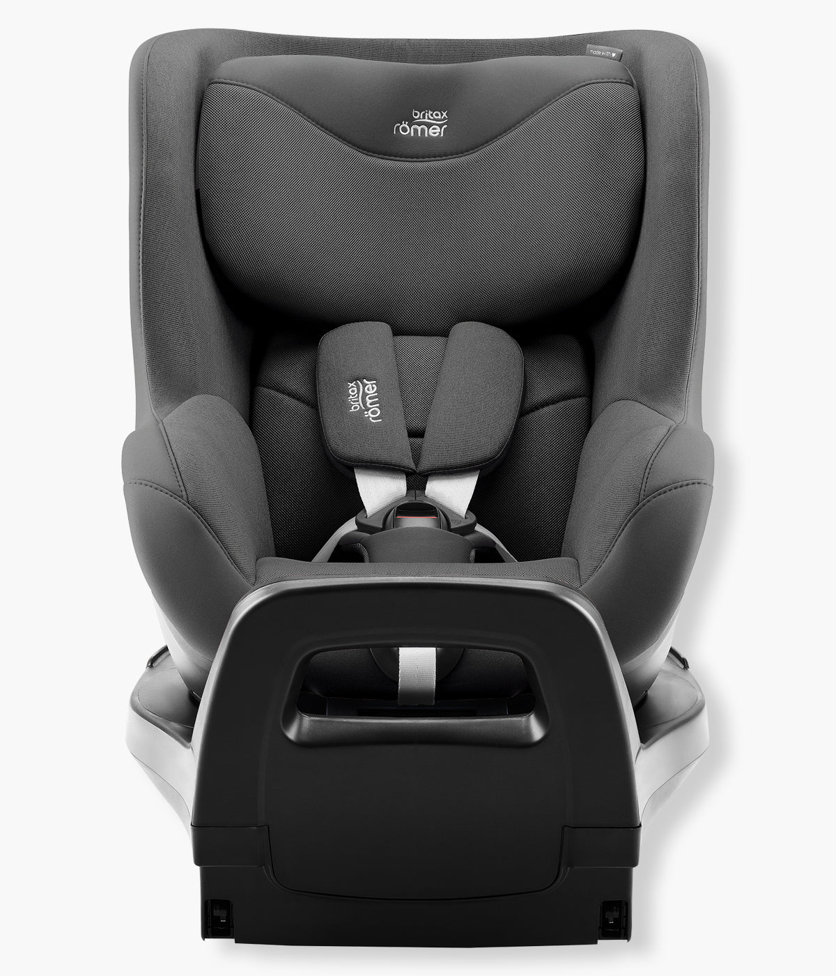 Vista frontal da cadeira auto rotativa Dualfix Pro Style da Britax Römer.