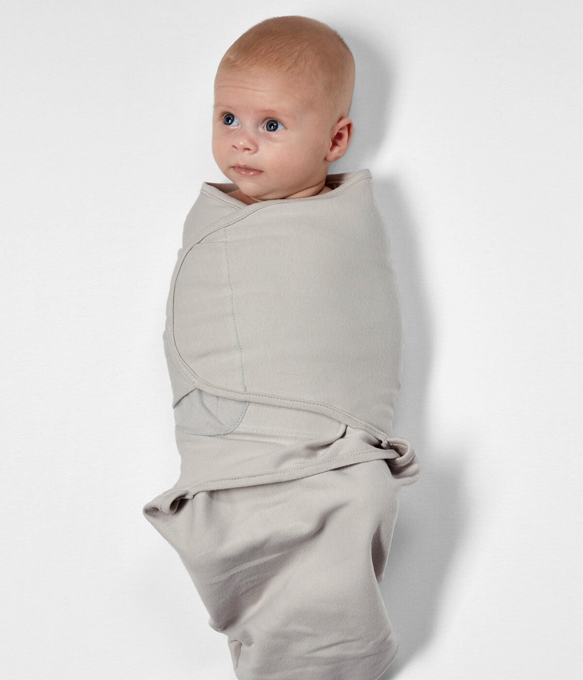 Swaddle Wrap com Velcro em Algodão para Bebé - Cinza