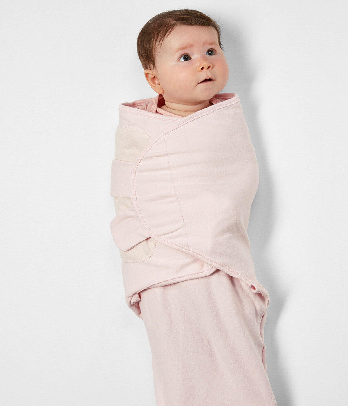 Swaddle Wrap com Velcro em Algodão para Bebé Menina - Rosa