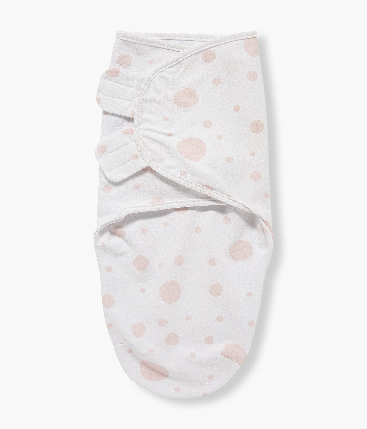 Swaddle Wrap com Velcro em Algodão Bolas Bebé Menina - Branca e Rosa