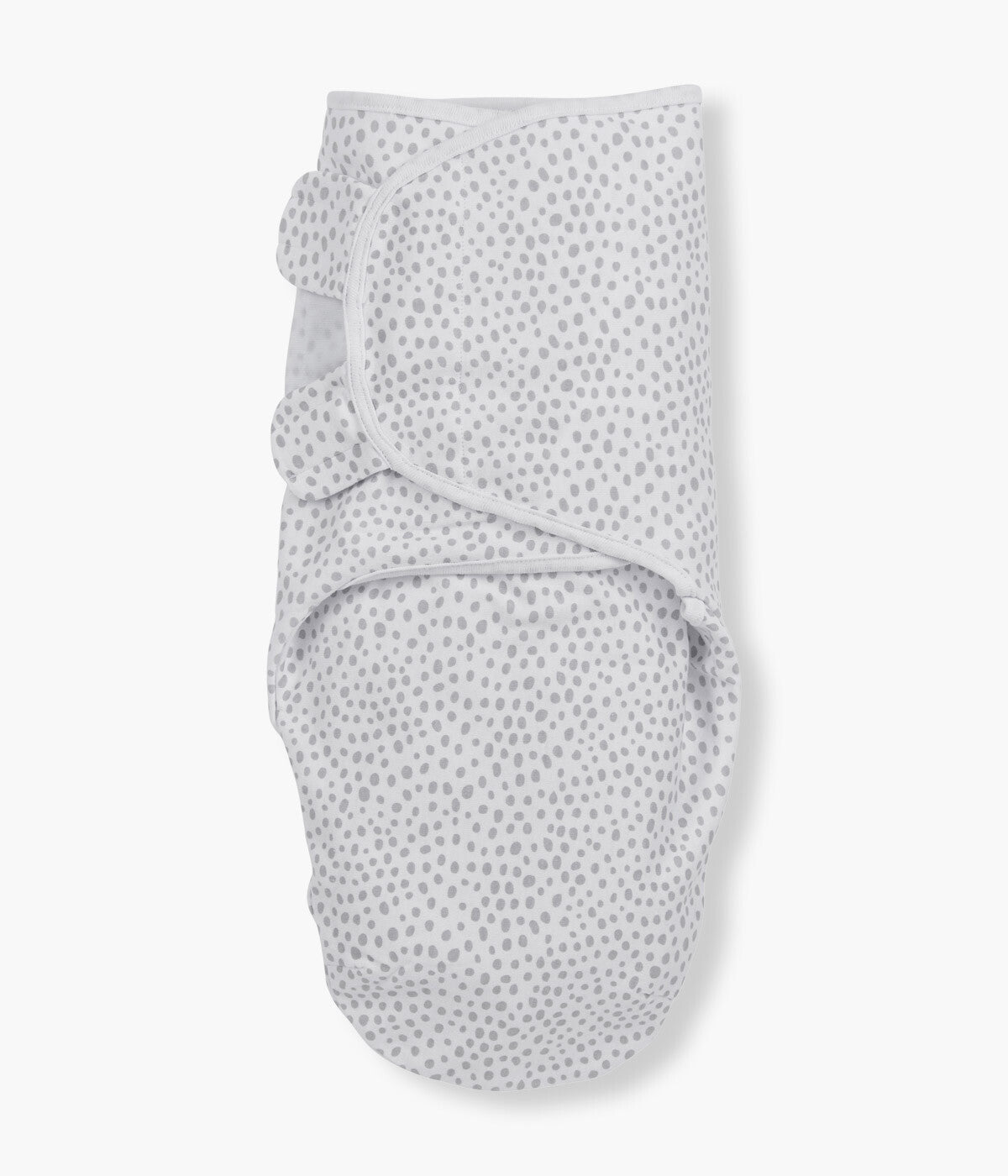 Swaddle Wrap com Velcro Algodão Pintas Bebé - Branco e Cinza