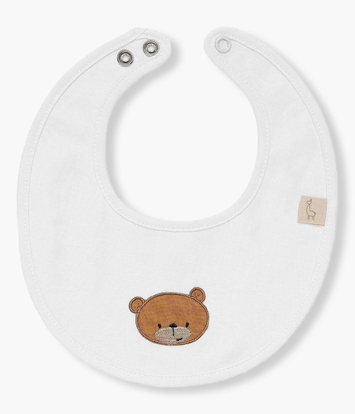 Babete Impermeável para Bebé Urso - Branco