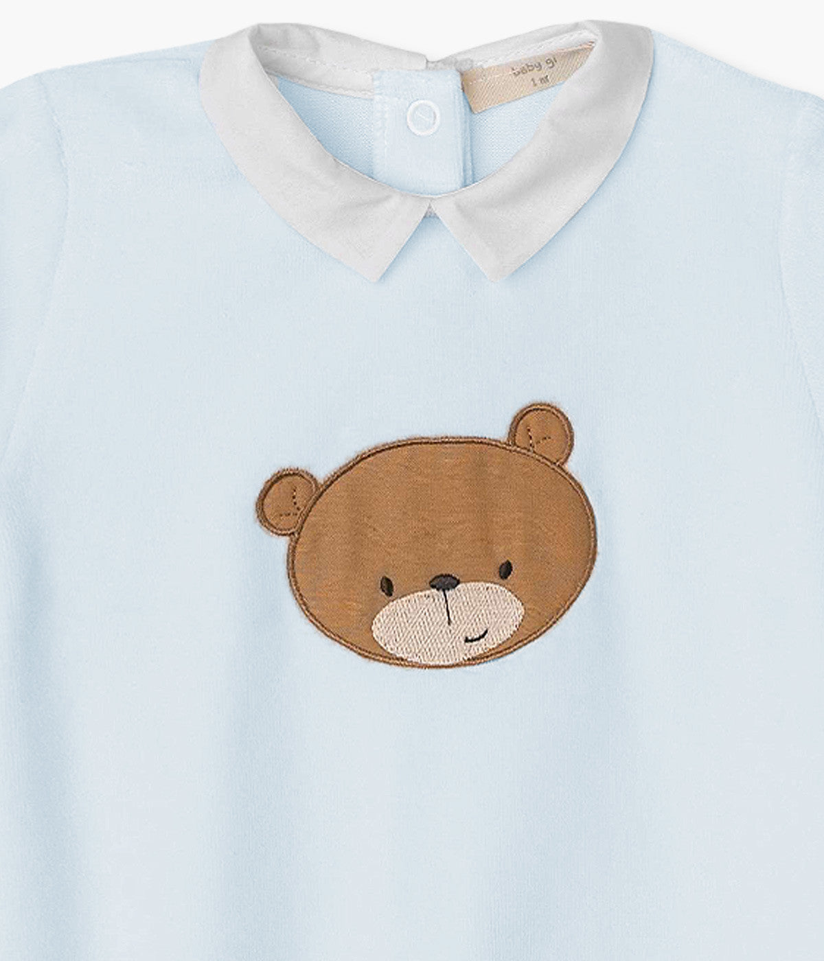 Babygrow em Veludo para Bebé Urso - Azul