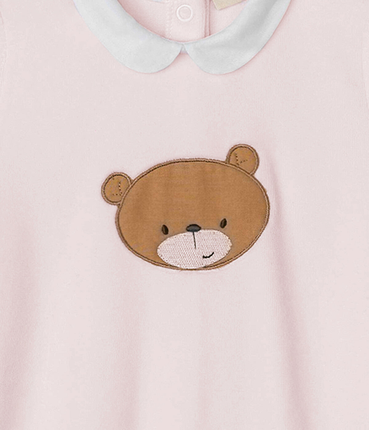 Babygrow em Veludo para Bebé Menina Urso - Rosa