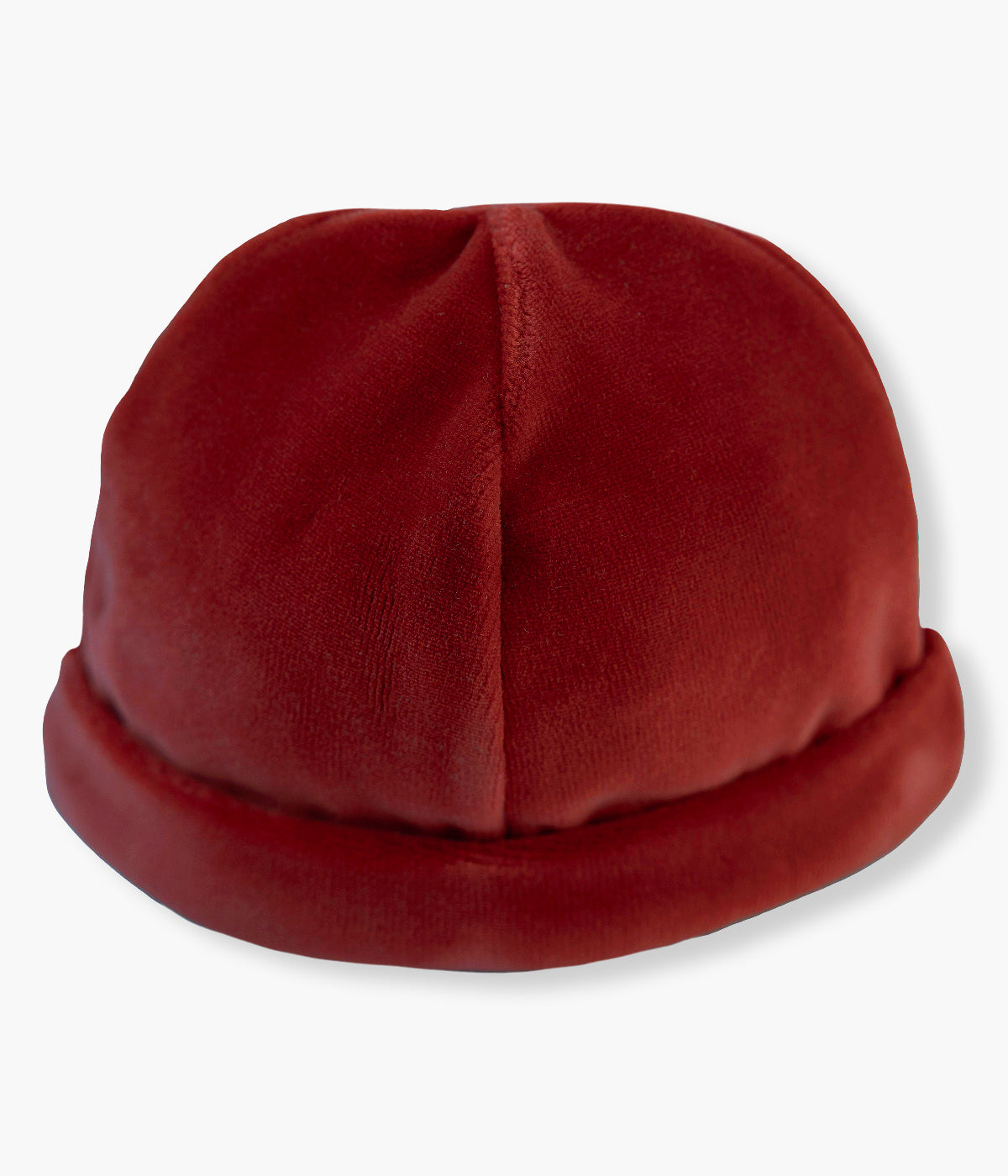 Gorro duplo em veludo bordô sem costuras no interior da Baby Gi para bebé e recém-nascido(a).