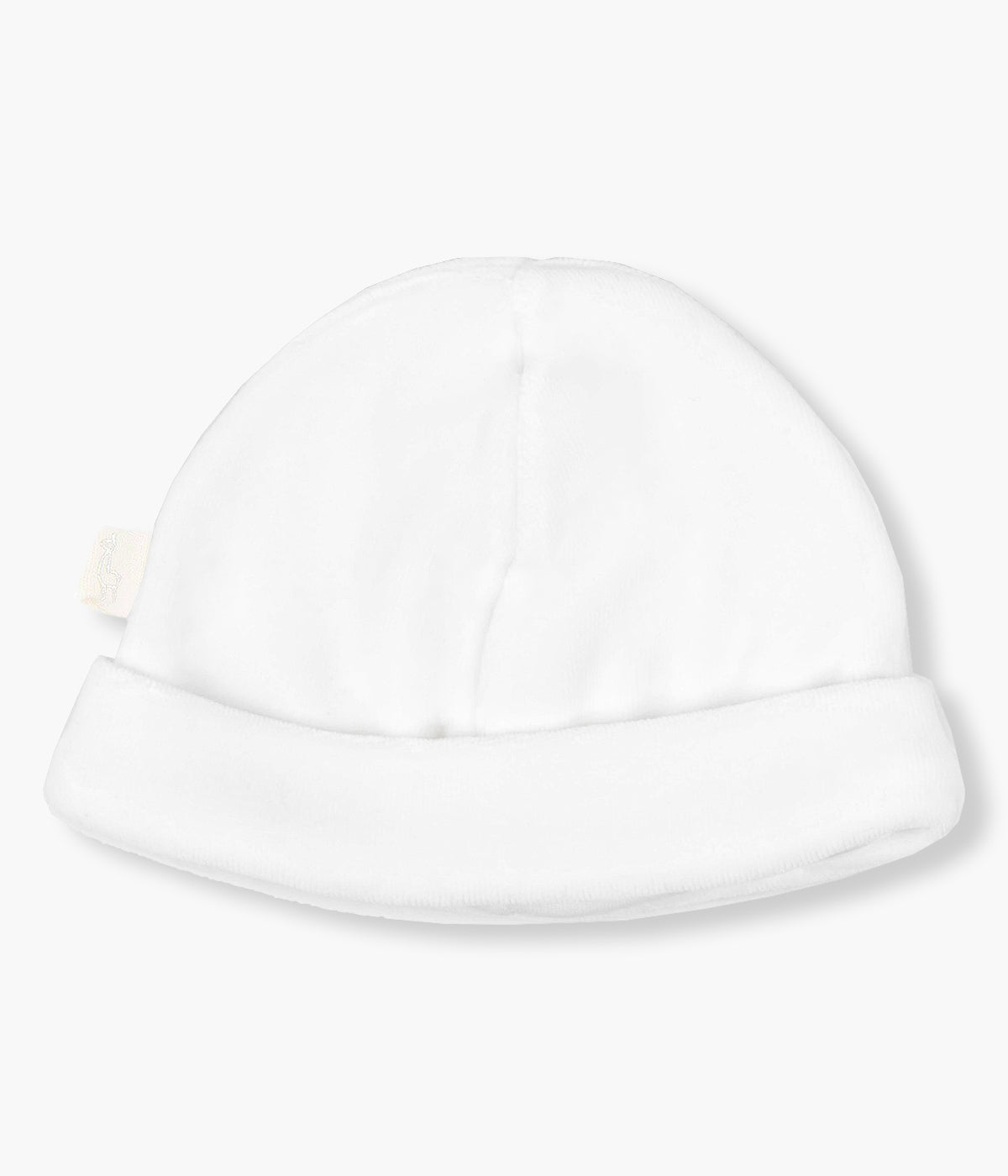 Gorro Duplo em Veludo para Bebé - Branco