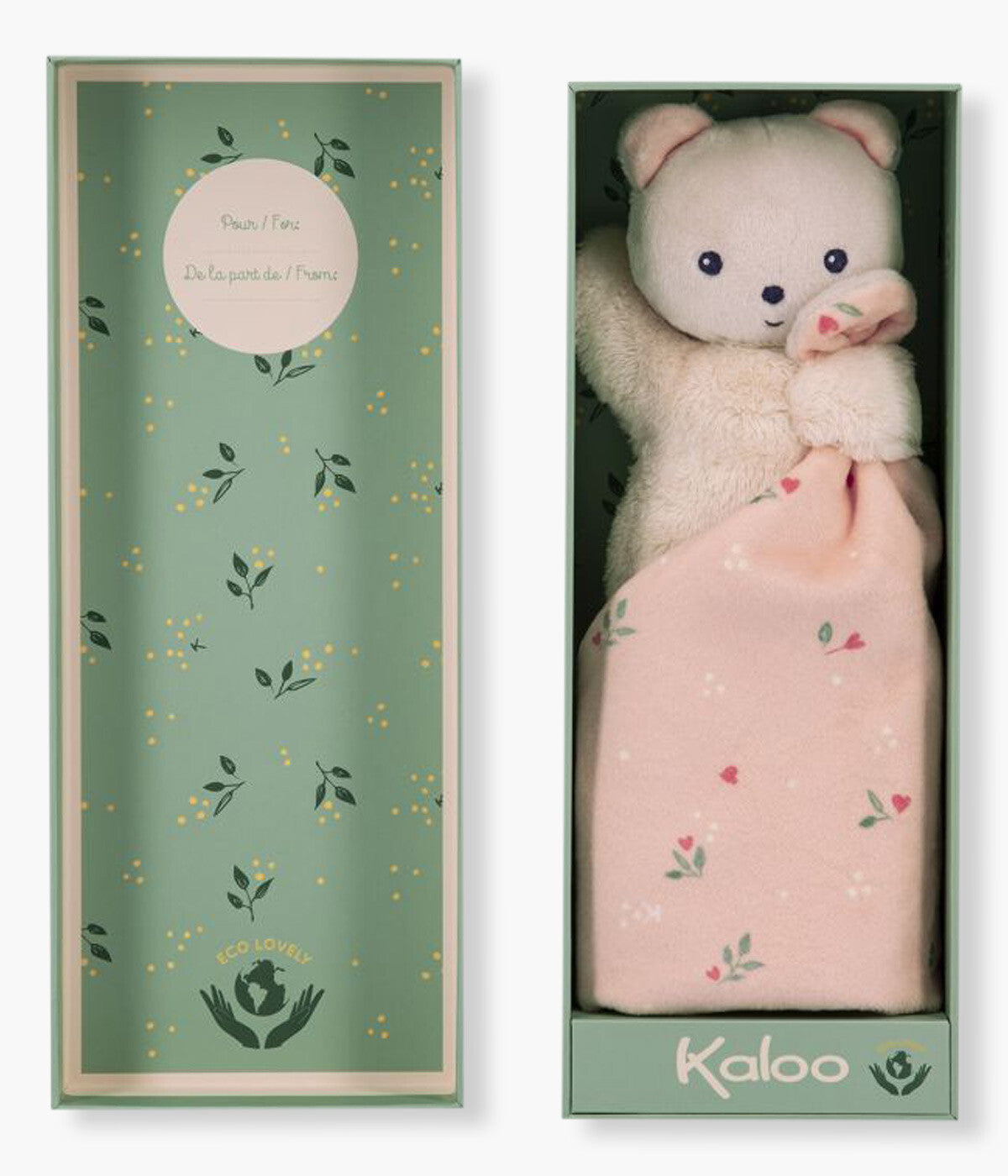 Kaloo Urso Doudou com Peluche para Bebé Menina - Rosa