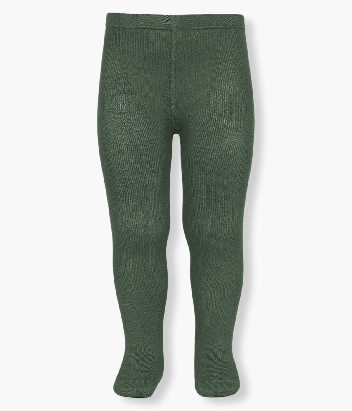 Collants lisos em algodão anti-pilling de cor verde-seco (Verde Liquen 761) da marca Cóndor para bebé e recém-nascido(a).