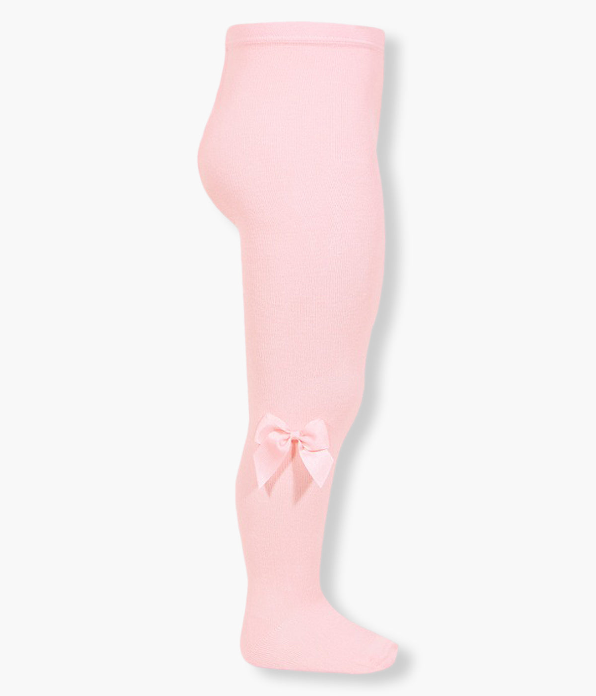 Descubra na Moon baby Shop Collants lisos em algodão anti-pilling de cor rosa (500) com laço gorgurão da marca Cóndor para bebé menina e recém-nascida.