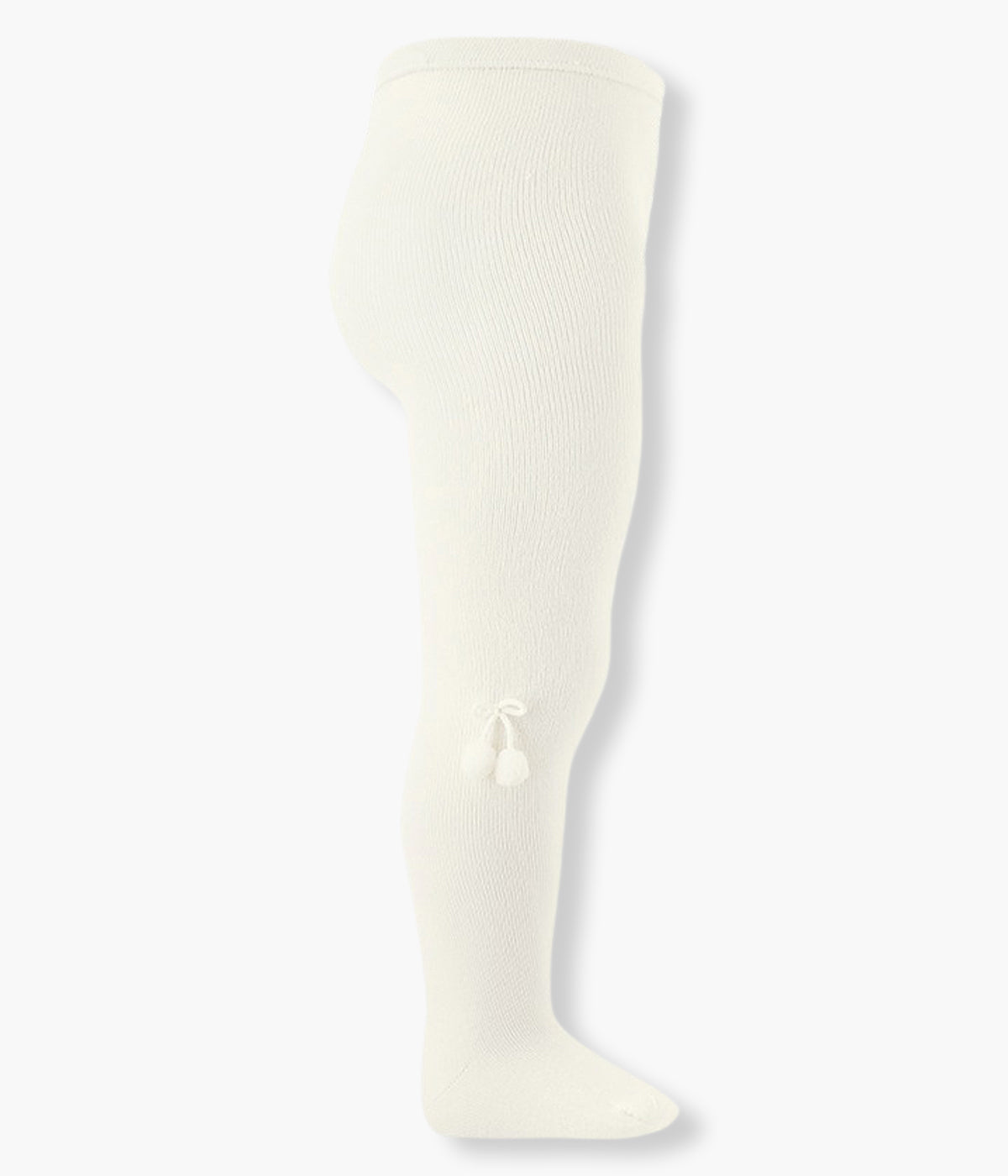 Collants lisos em algodão anti-pilling com pompom de cor pérola (303 cava) da marca Cóndor para bebé e recém-nascido(a).