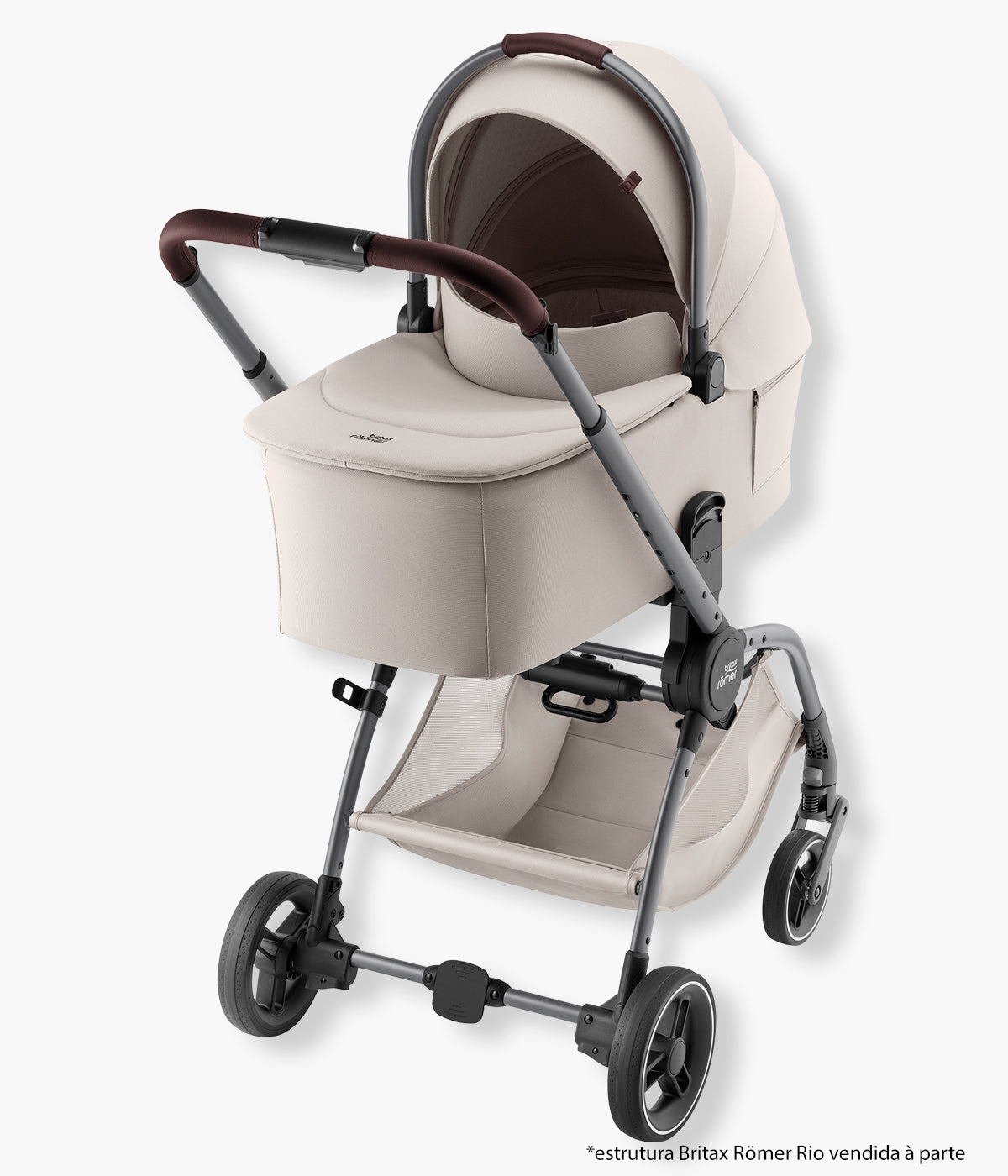 Vosta frontal da alcofa para carrinho de passeio Rio Lux da marca Britax Römer na cor Soft Taupe.