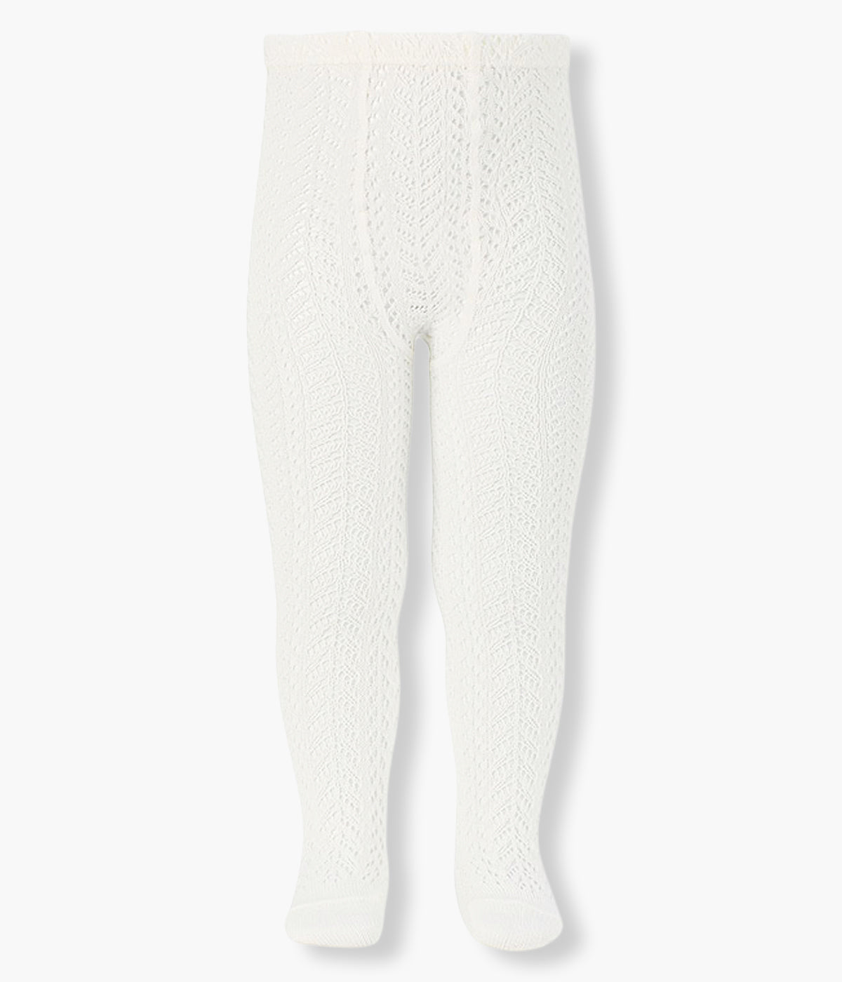 Collants em algodão anti-pilling perfurados com padrão espiga de cor nata (202) da marca Cóndor para bebé menina e recém-nascida.