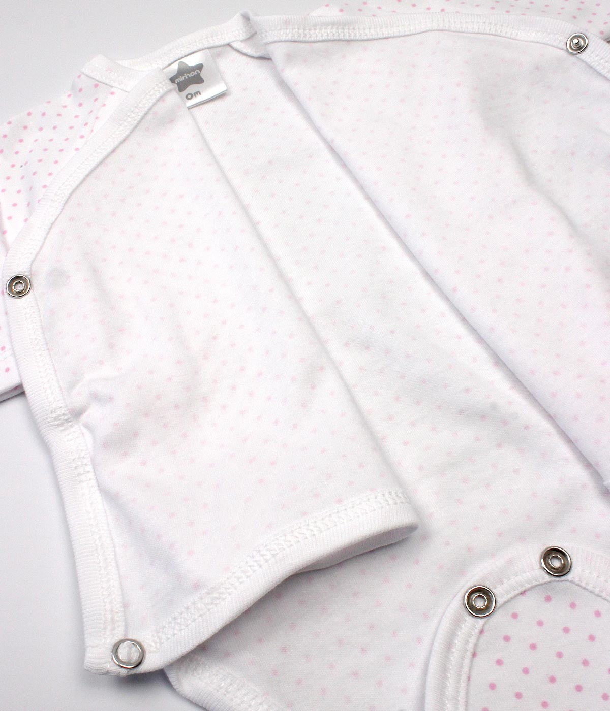 Conjunto Interiores Algodão Pintas Bebé Menina - Branco Rosa