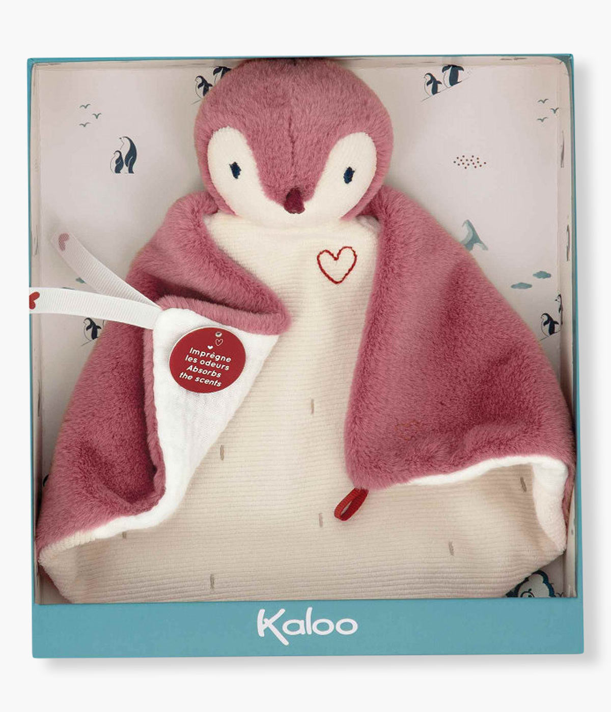 Kaloo Pinguim Doudou para Bebé Menina - Rosa