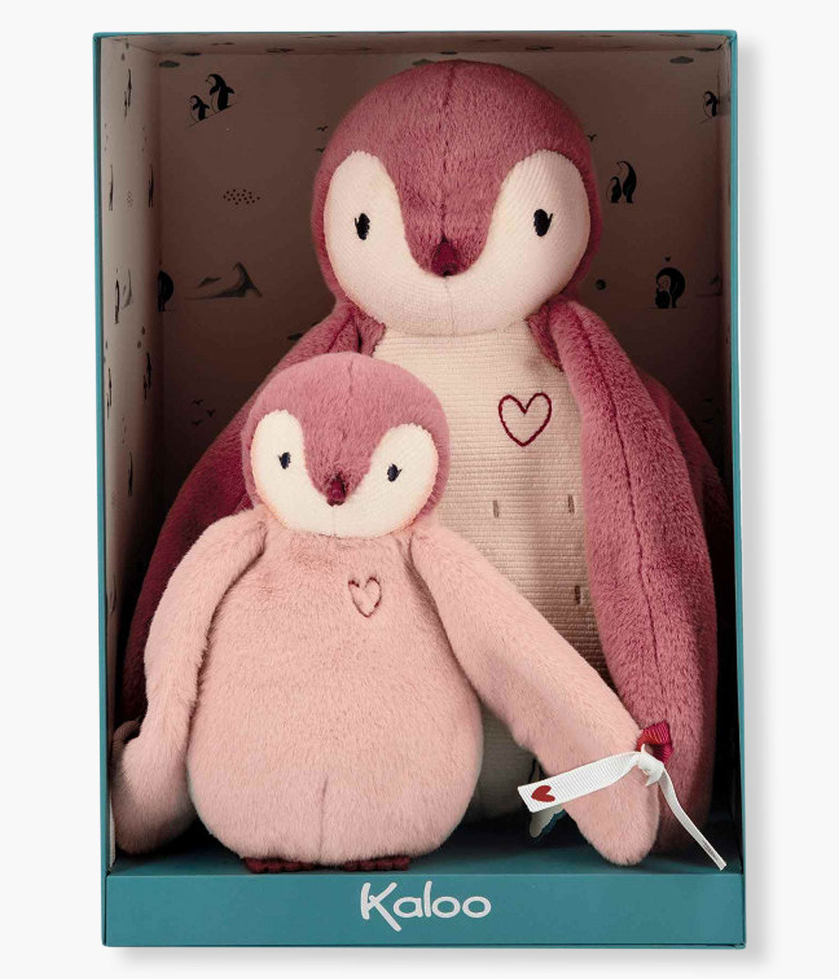 Kaloo Conjunto 2 Peluches Mãe Pinguim e Filha - Rosa