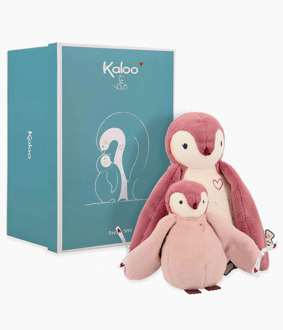 Kaloo Conjunto 2 Peluches Mãe Pinguim e Filha - Rosa