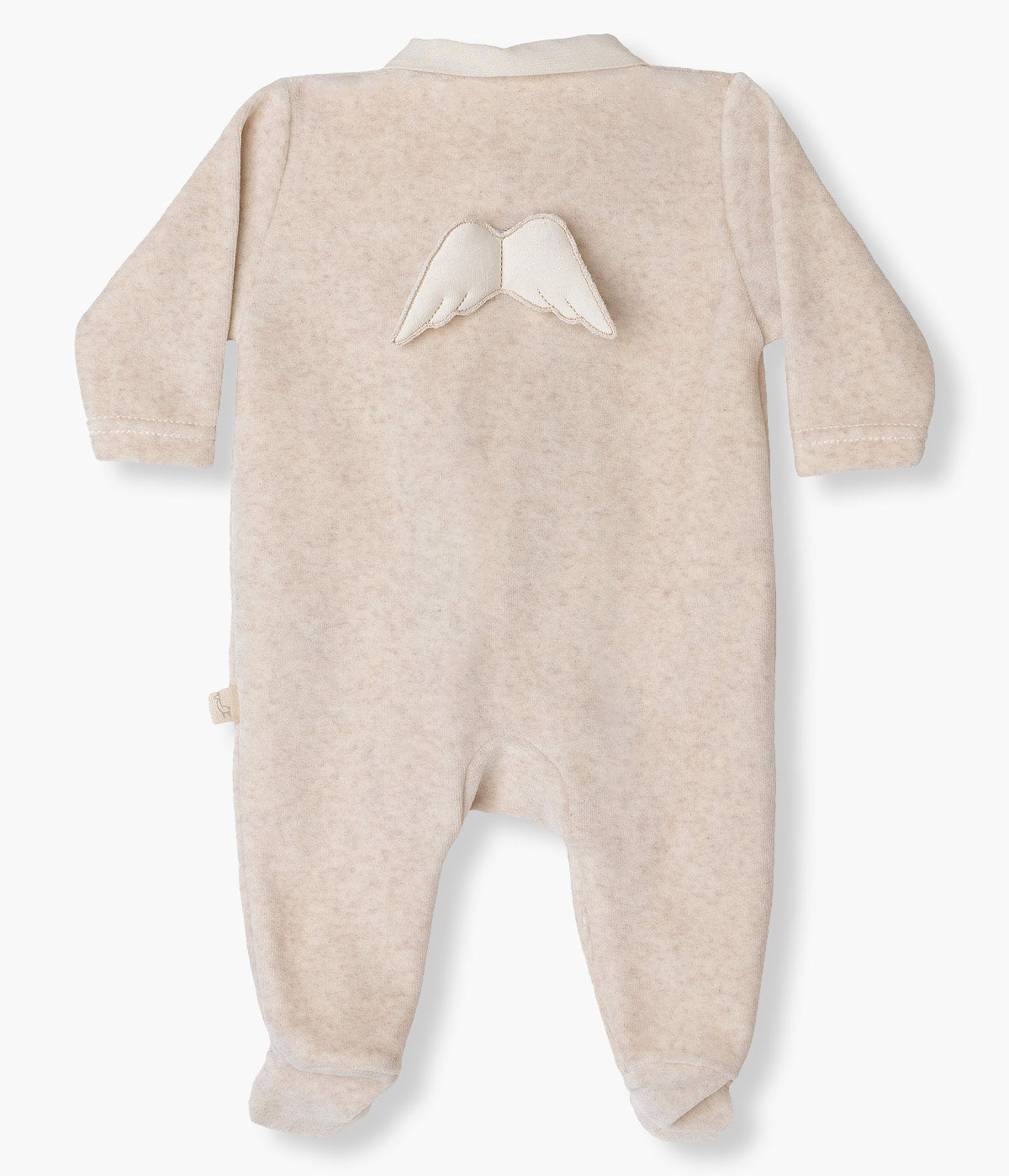 Babygrow em Veludo para Bebé Asas Anjo - Bege