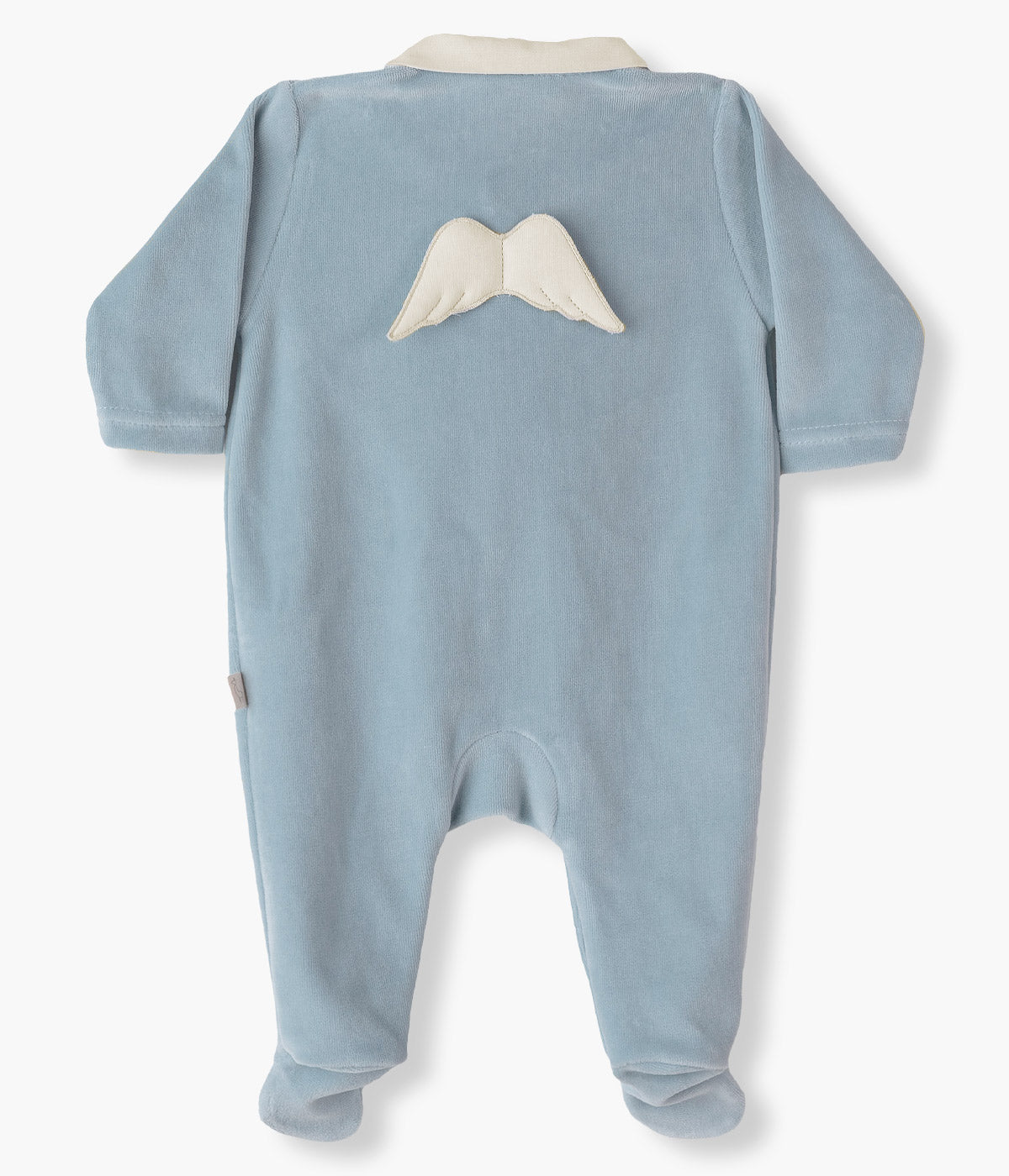 Babygrow em Veludo para Bebé Menino Asas Anjo - Azul Escuro