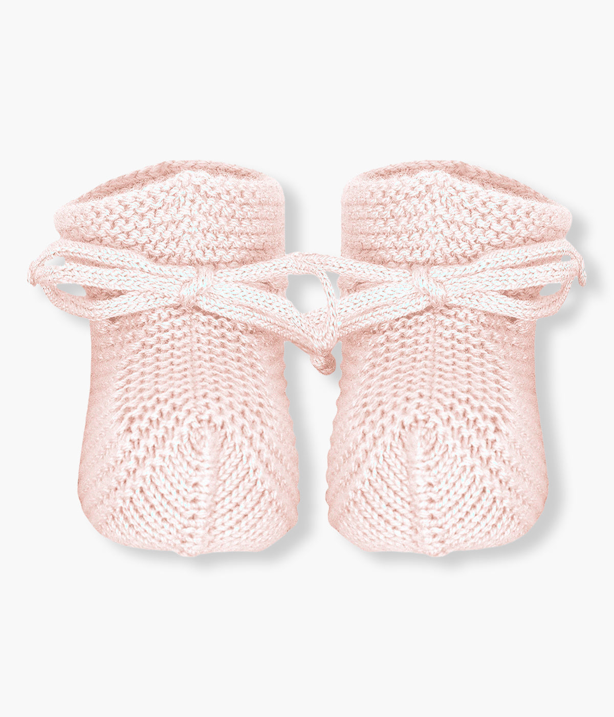 Par de carapins de malha cor-de-rosa estilo bota com cordão da Mac Ilusíon para bebé menina e recém-nascida.