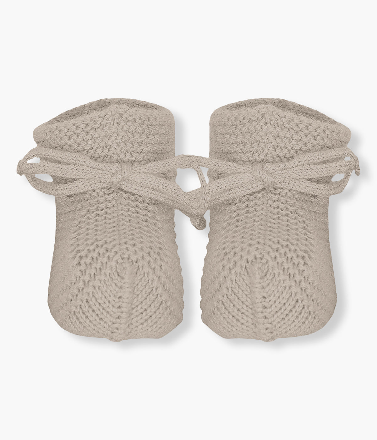 Par de carapins de malha castanho estilo bota com cordão da Mac Ilusíon para bebé e recém-nascido(a).