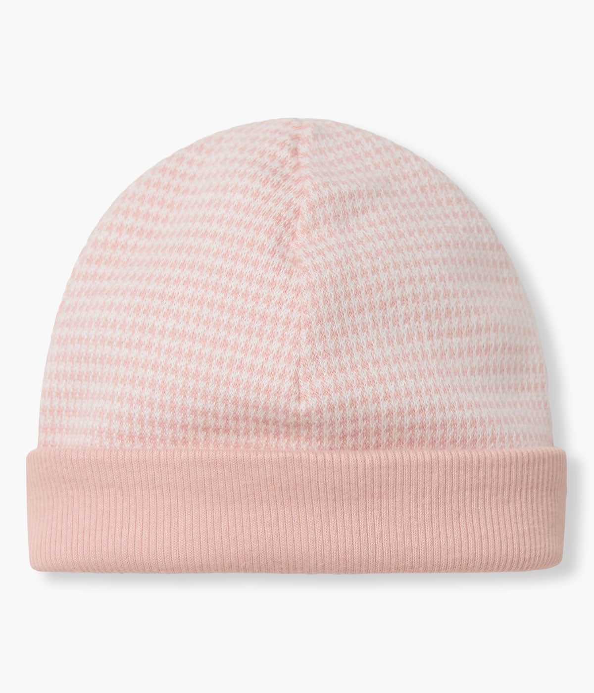 Gorro Duplo Malha Jacquard Pied-de-Poule Bebé Menina - Rosa Velho