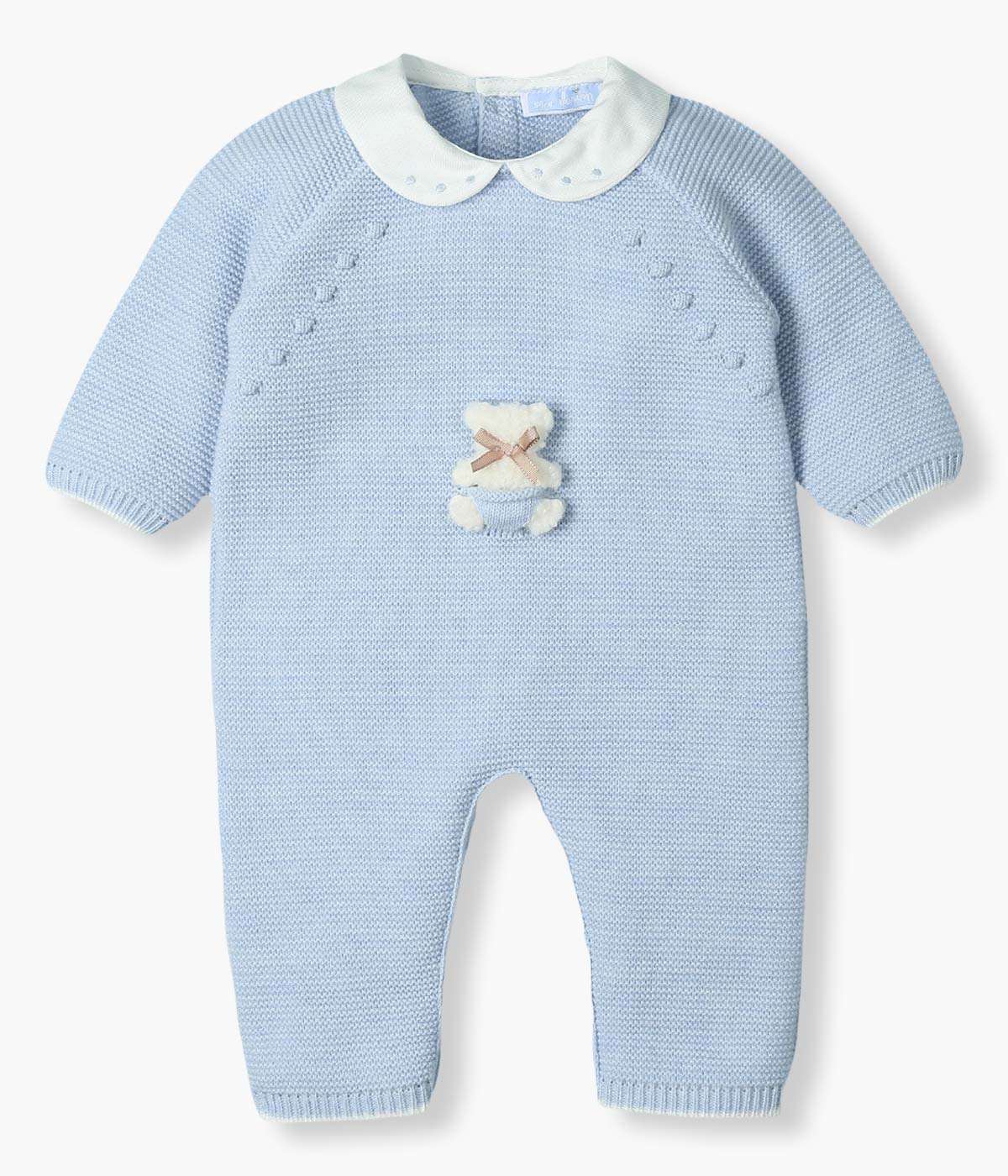 Babygrow em Malha com Urso de Peluche para Bebé - Azul