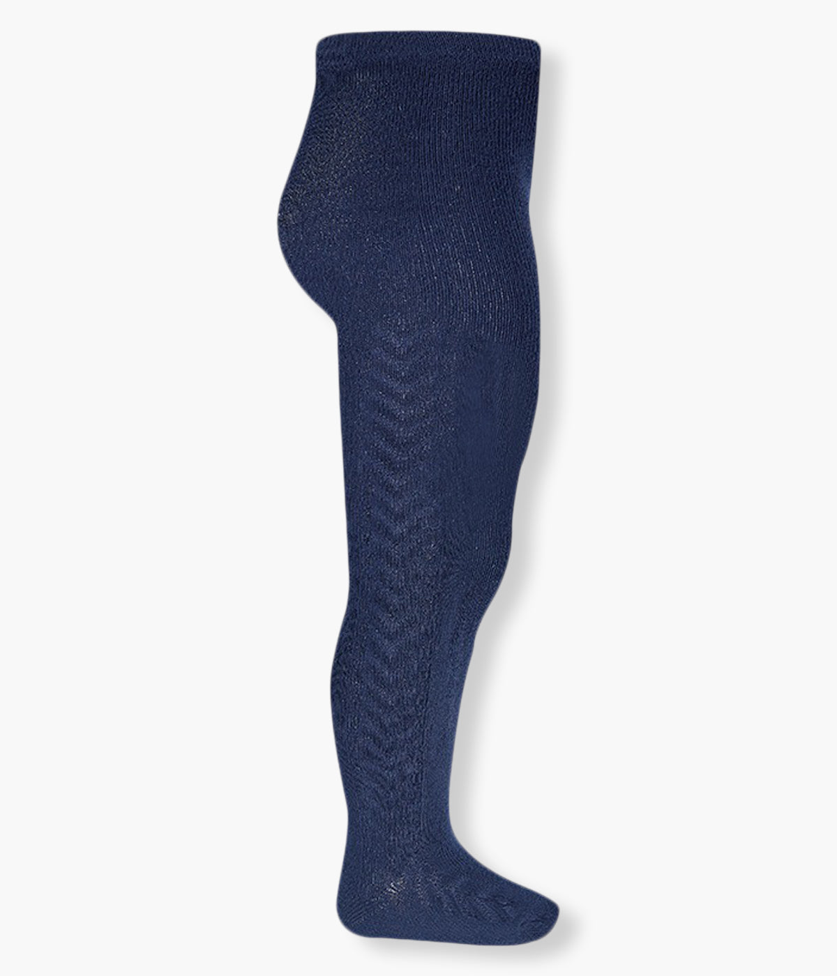 Collants com lateral efeito trança em algodão anti-pilling de cor azul-marinho (480 Marino) da marca Cóndor para bebé e recém-nascido(a).