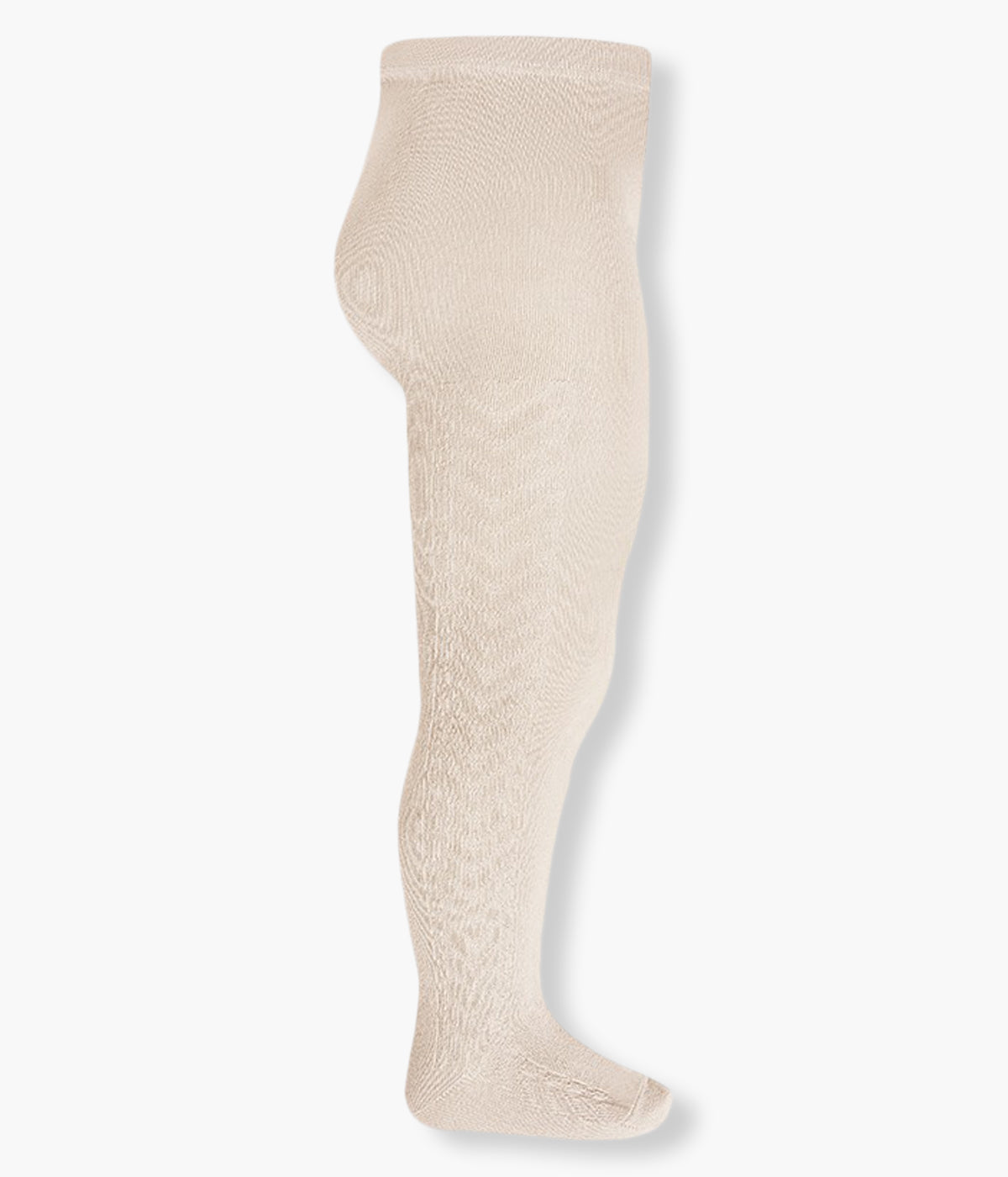 Collants com lateral efeito trança em algodão anti-pilling de cor linho (304 Lino) da marca Cóndor para bebé e recém-nascido(a).