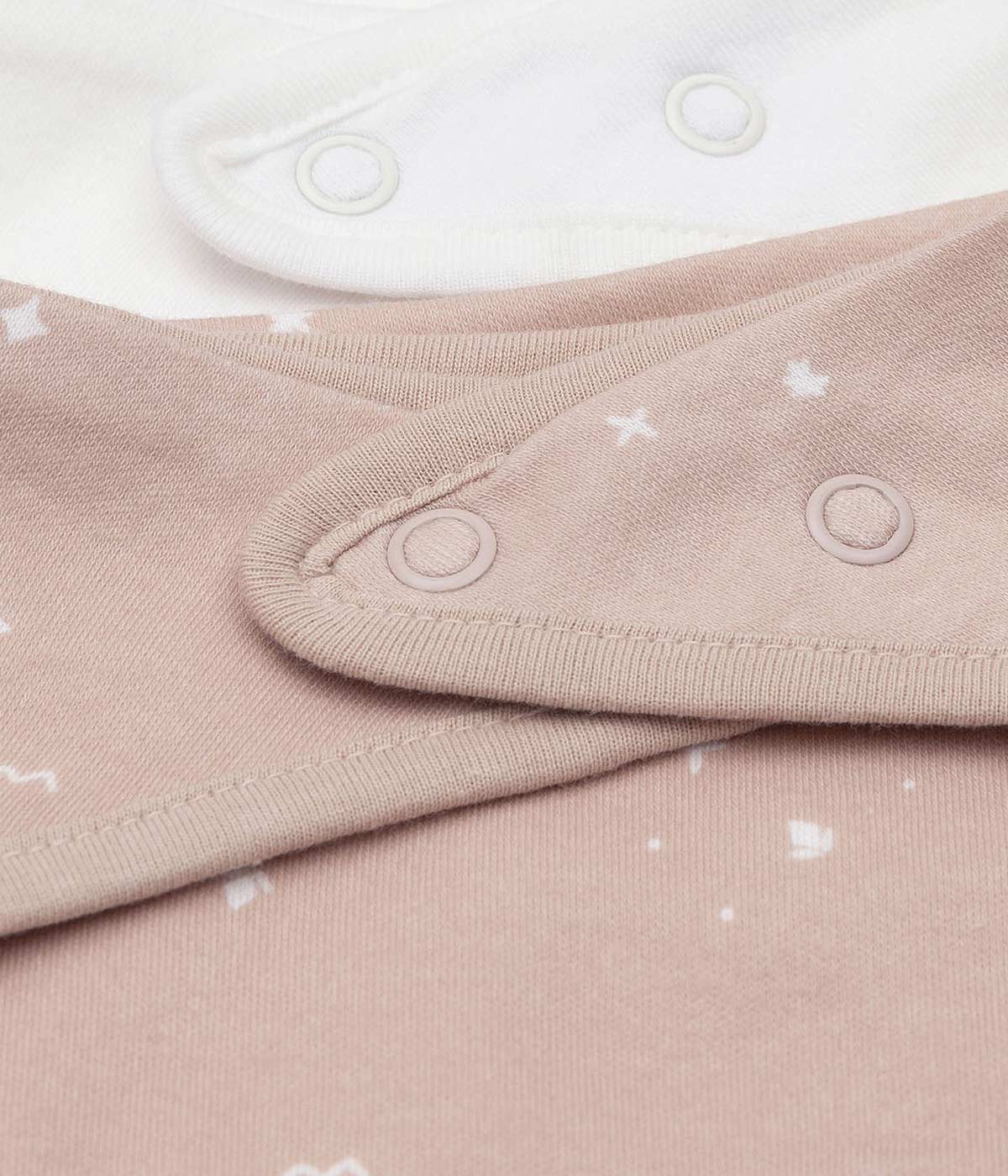 Jollein Pack 2 Bandanas em Algodão Estrelas - Branco e Rosa