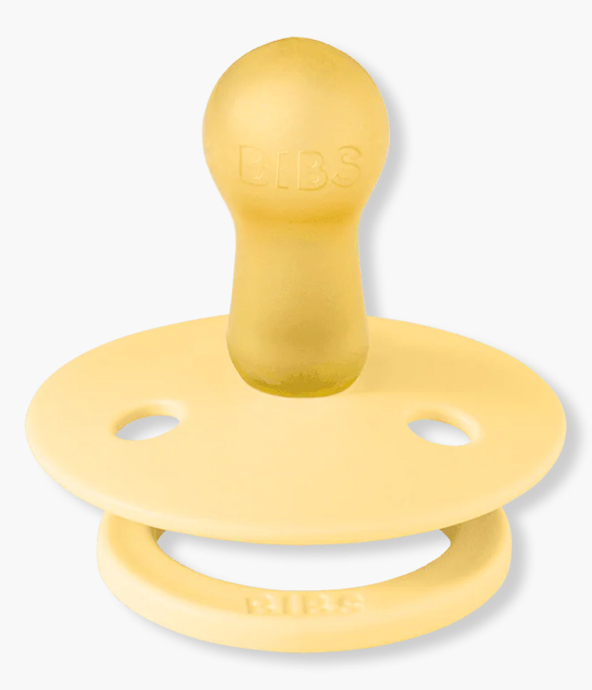 Pack de 2 chupetas Bibs x Liberty Colour Strawberries and Cream Pale Butter Mix com tetina redonda em borracha 100% natural. Conjunto composto por 1 chupeta amarela e 1 chupeta lilás com padrão morangos e flores.