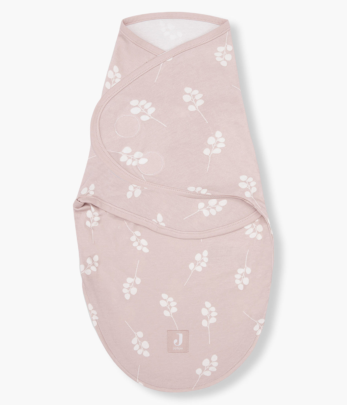 Jollein Swaddle Wrap Algodão com Velcro Ramos - Rosa e Branco