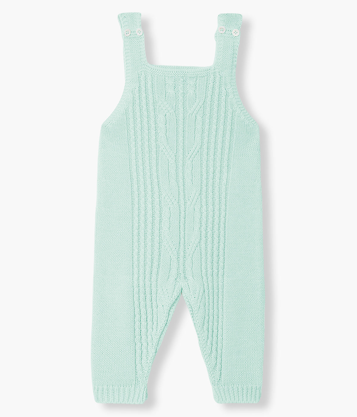 Macacão em Malha de Algodão Orgânico para Bebé - Verde Água