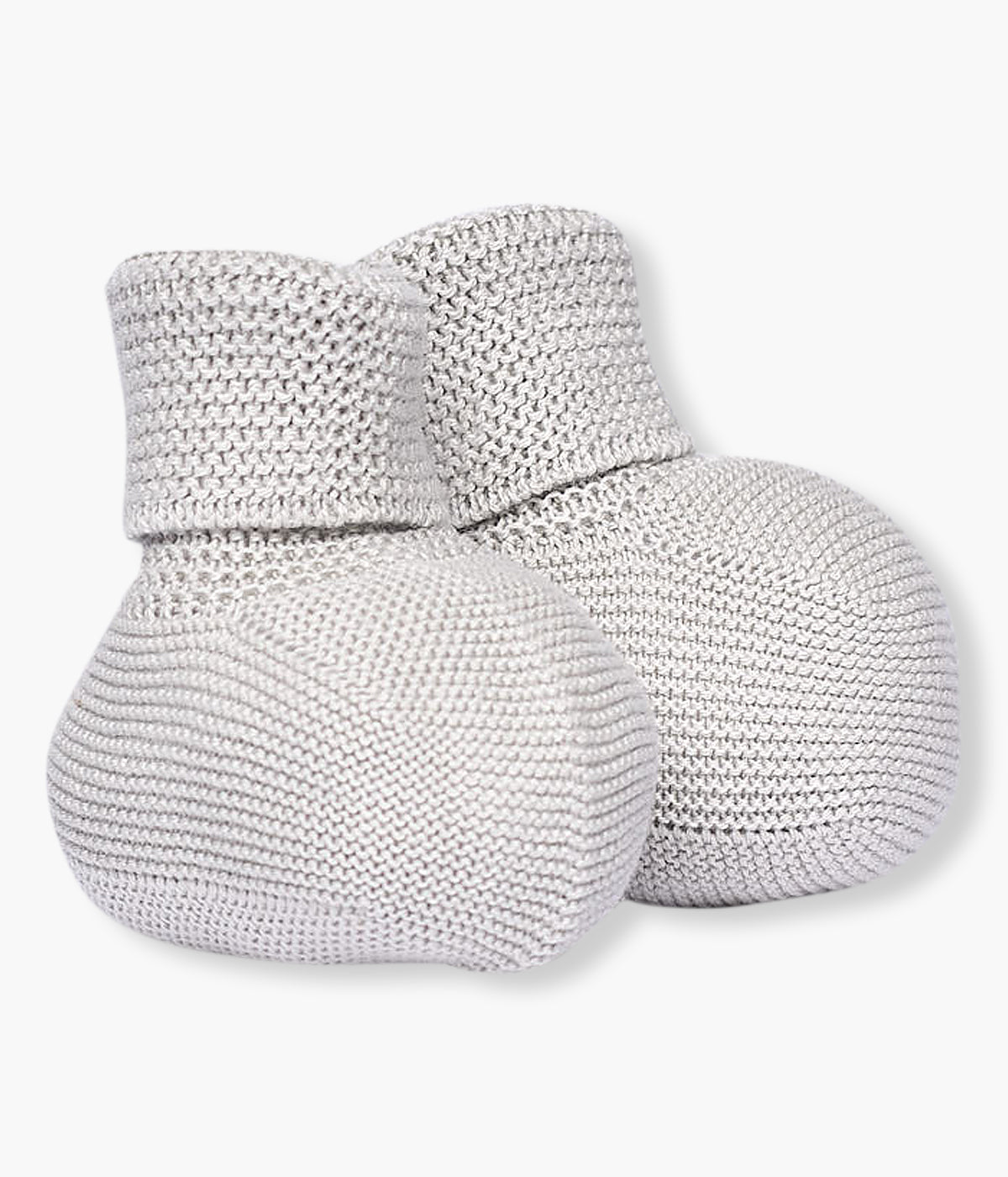 Carapins em malha de algodão orgânico cinza sem costuras no interior da Wedoble para bebé e recém-nascido(a).