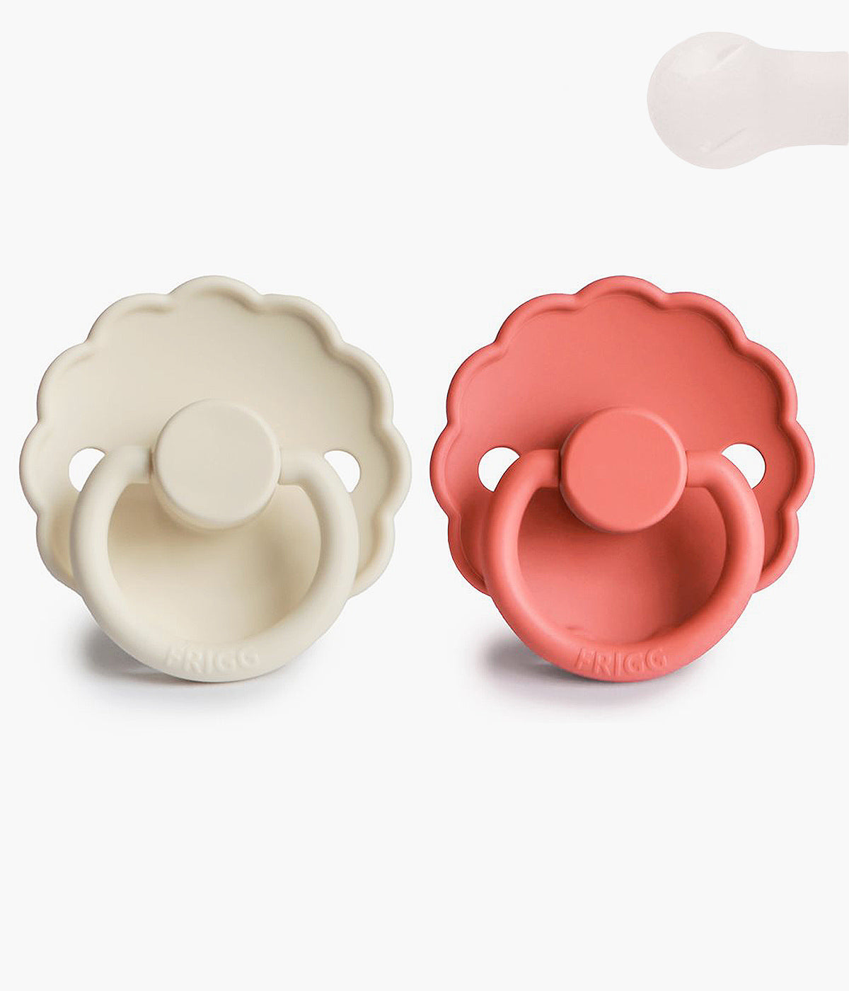 Frigg Daisy 2 Chupetas Cream/Poppy Silicone Redonda