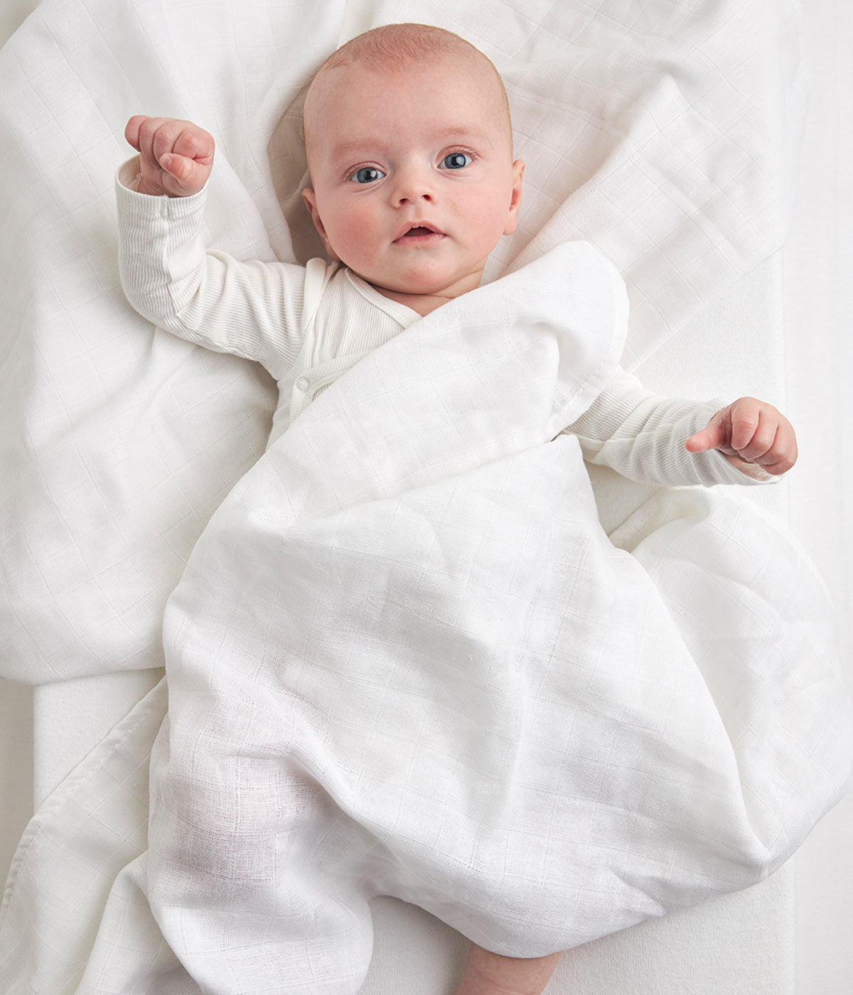 Swaddle Musselina em Algodão Orgânico para Bebé - Branco