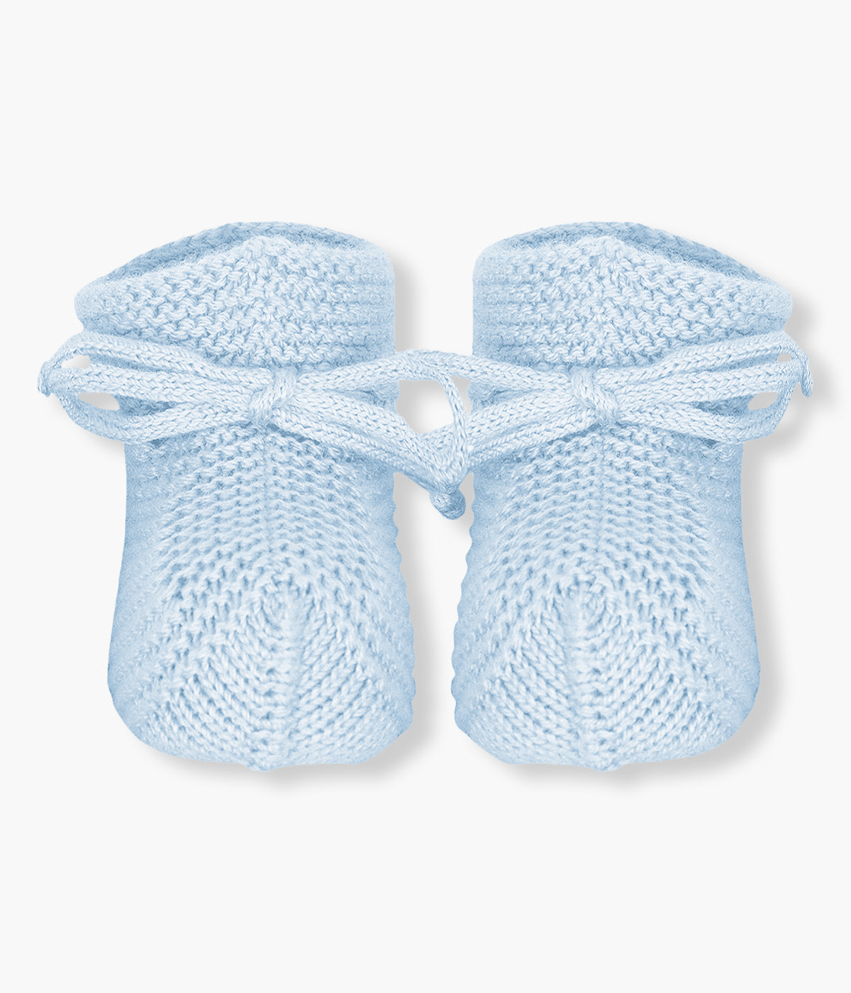 Par de carapins de malha azul estilo bota com cordão da Mac Ilusíon para bebé e recém-nascido(a).