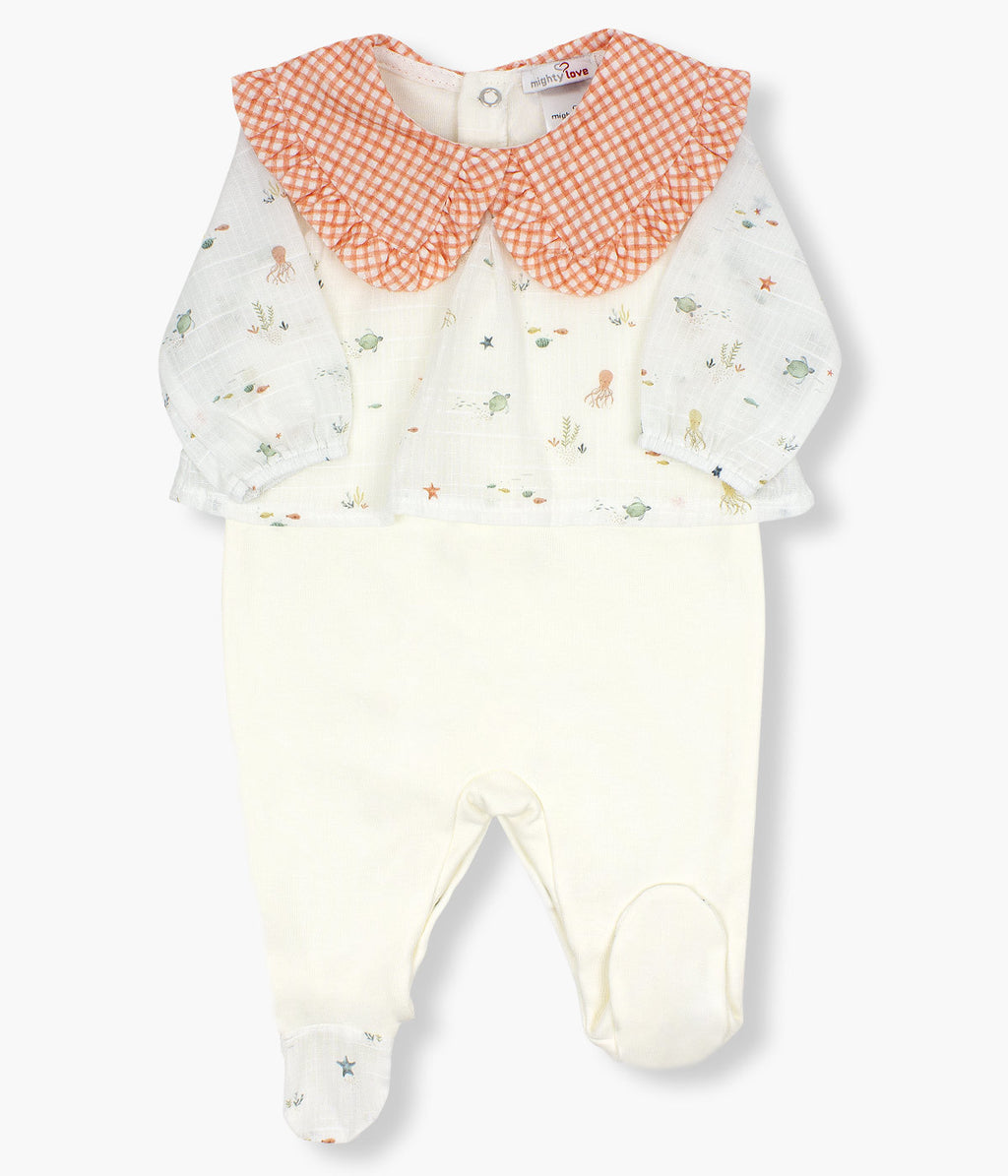 Babygrow Algodão Túnica Bebé Oceano Pérola