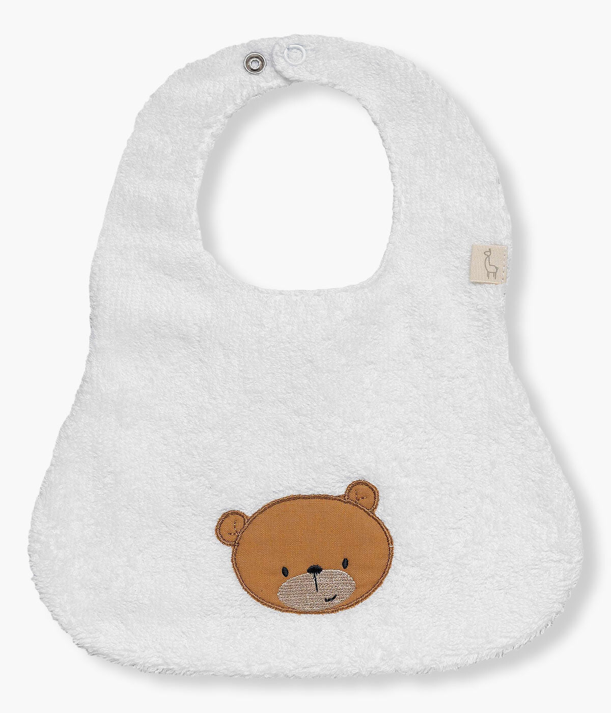 Babete Impermeável com Turco para Bebé Urso - Branco