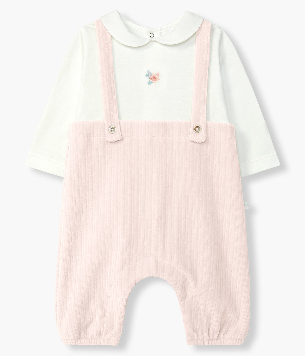 LARANJINHA - Rabbit Babygrow & Bibs - Peach main image 1