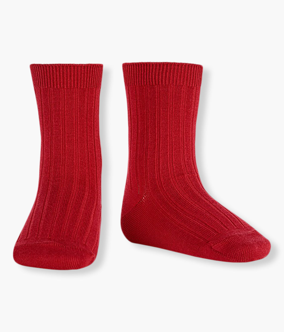 Meias pelo joelho caneladas em algodão anti-pilling de cor vermelho-escuro (578 Red Velvet) da marca Cóndor para bebé e recém-nascido(a).