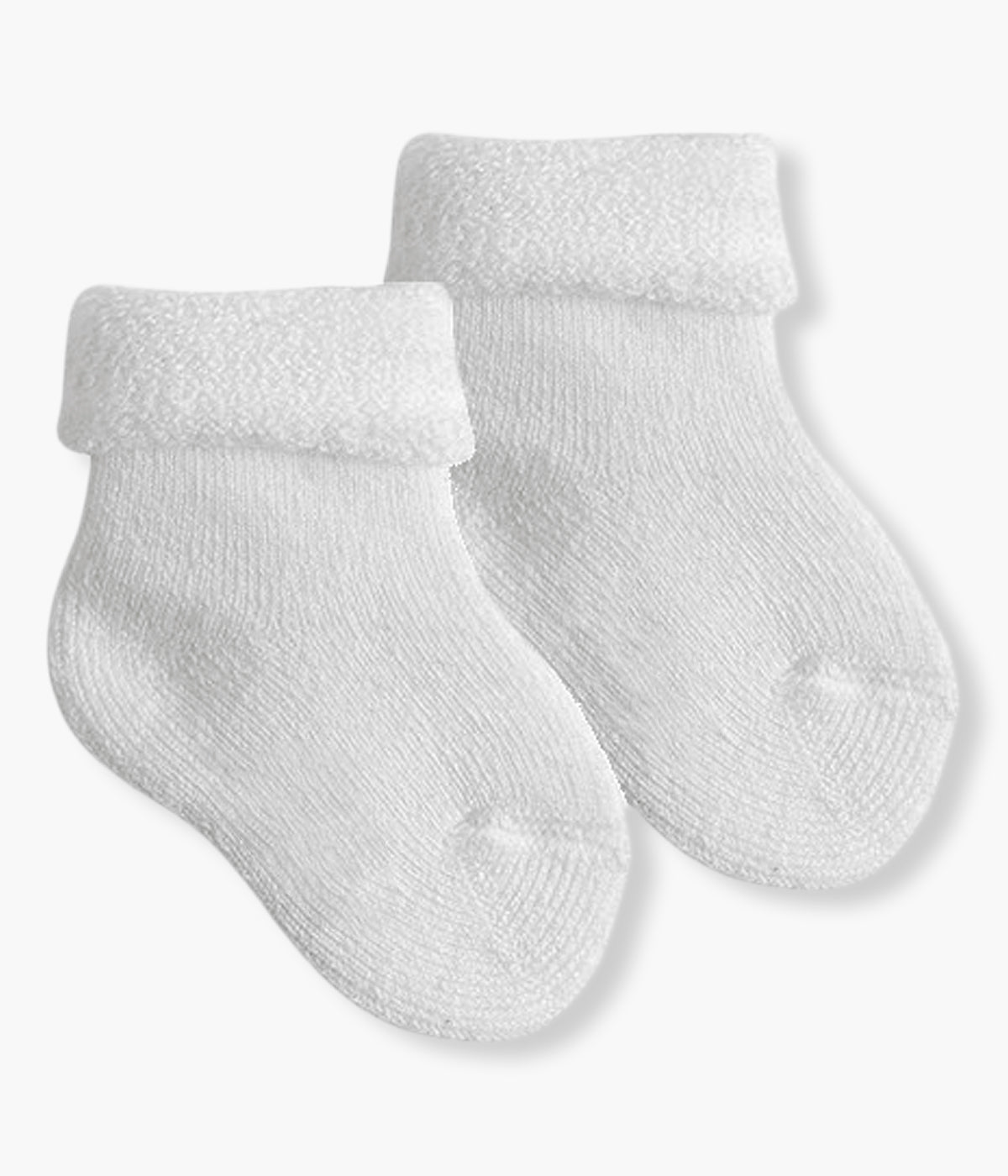 Meias térmicas em algodão de cor branco (Blanco 200) da marca Cóndor para bebé e recém-nascido(a). Interior polar com dobra no tornozelo.