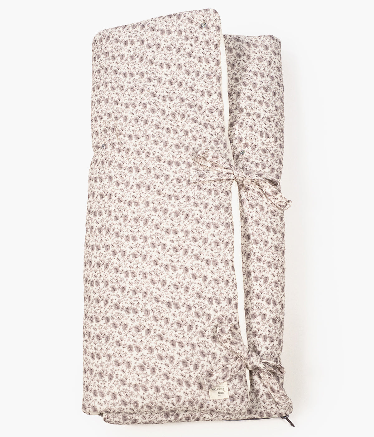 Saco manta Walking Mum Gala Cerise com padrão ramos em tons de cereja fechado.