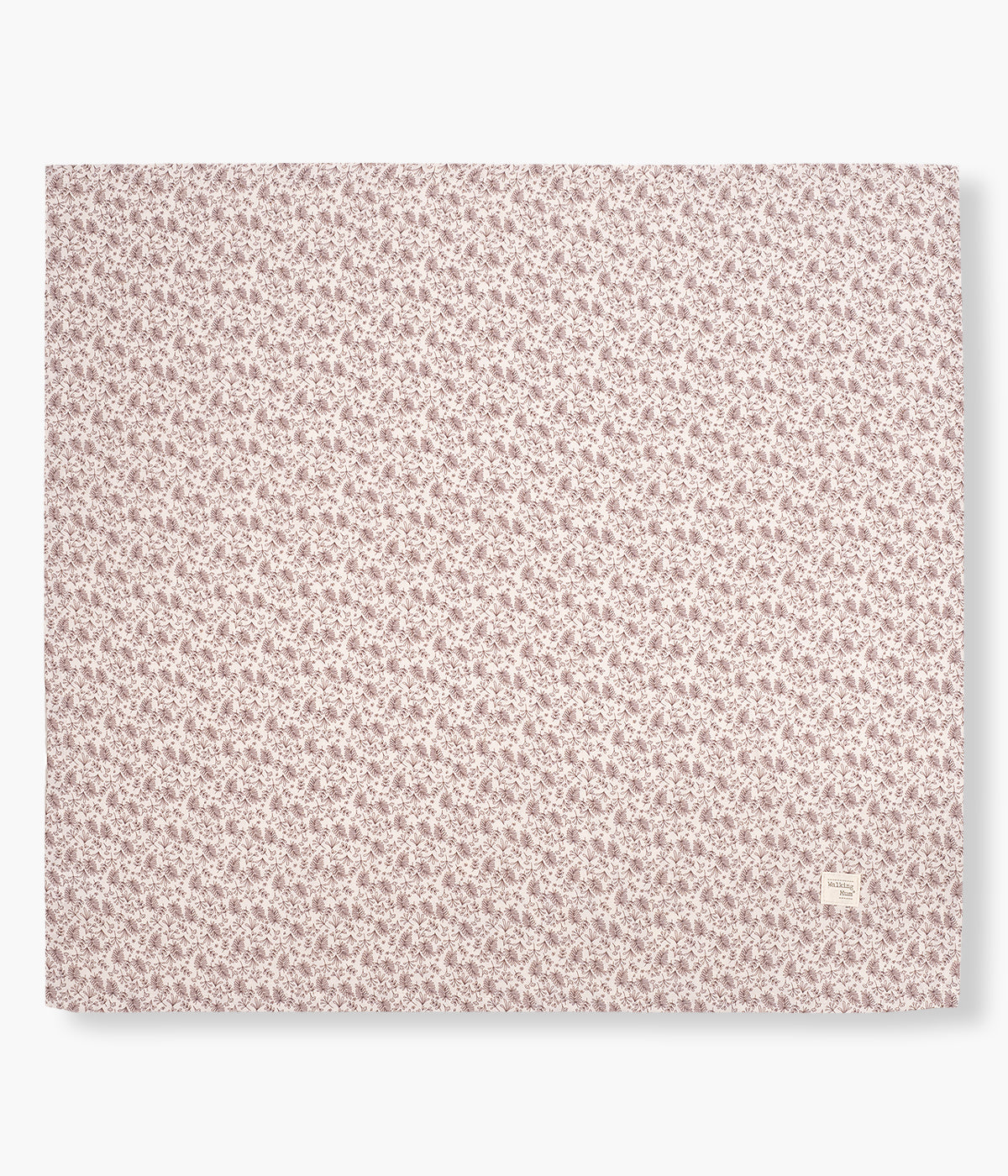 Swaddle musselina em bambu Walking Mum Gala Cerise para bebé menina. Macia e delicada fralda com padrão ramos em tons de cereja em fundo pérola com as dimensões de 120x120cm. Prática musselina com diversas utilizações tais como swaddling, apoio à amamentação ou fresco cobertor.