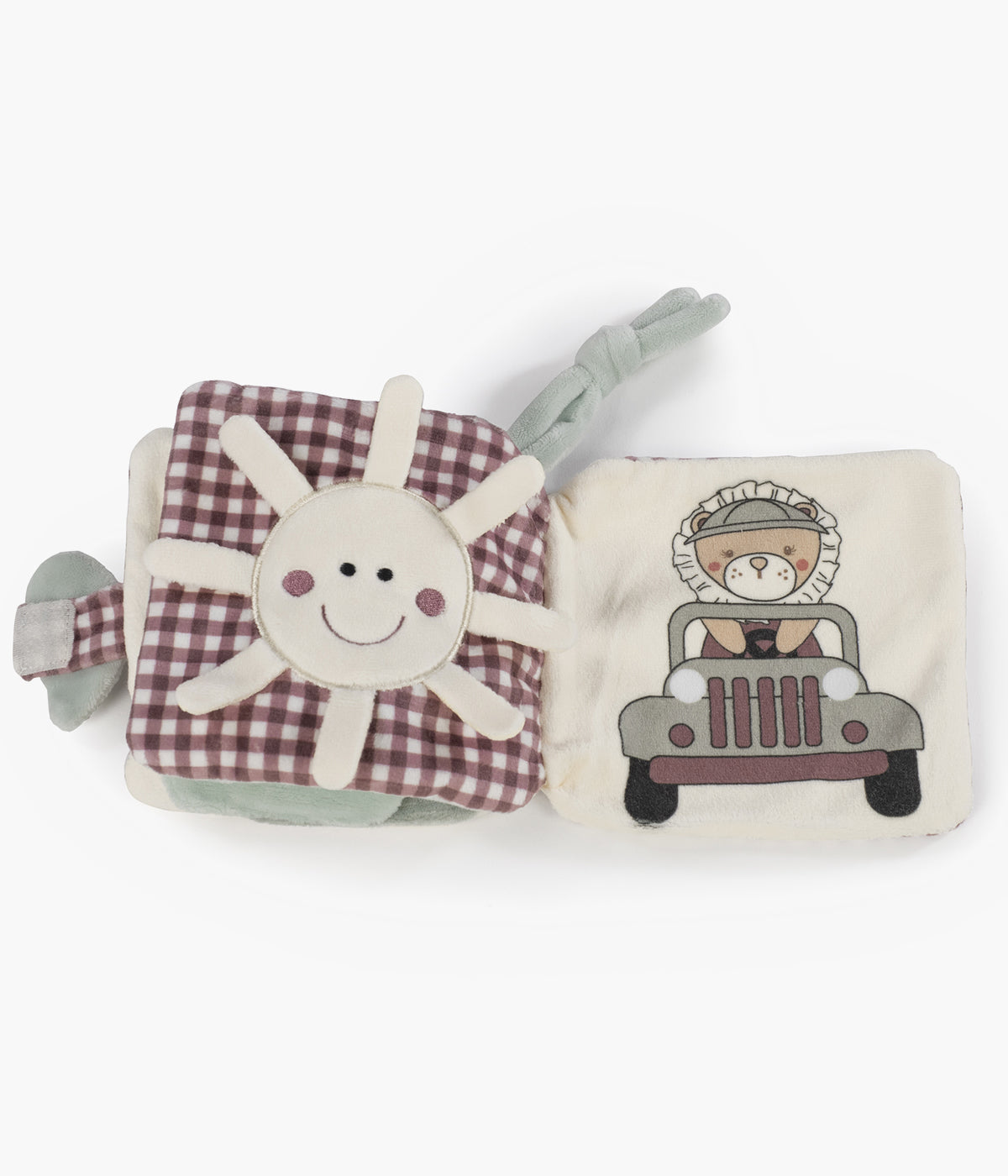 O livro de atividades sensorial Walking Mum Gala Cerise com um leão convida a sua bebé a descobrir um mundo de cores, texturas e sons num formato seguro e irresistivelmente suave. Ideal para acompanhar os primeiros meses de crescimento, este brinquedo sensorial estimula os sentidos e promove o desenvolvimento cognitivo e motor de forma natural e divertida.